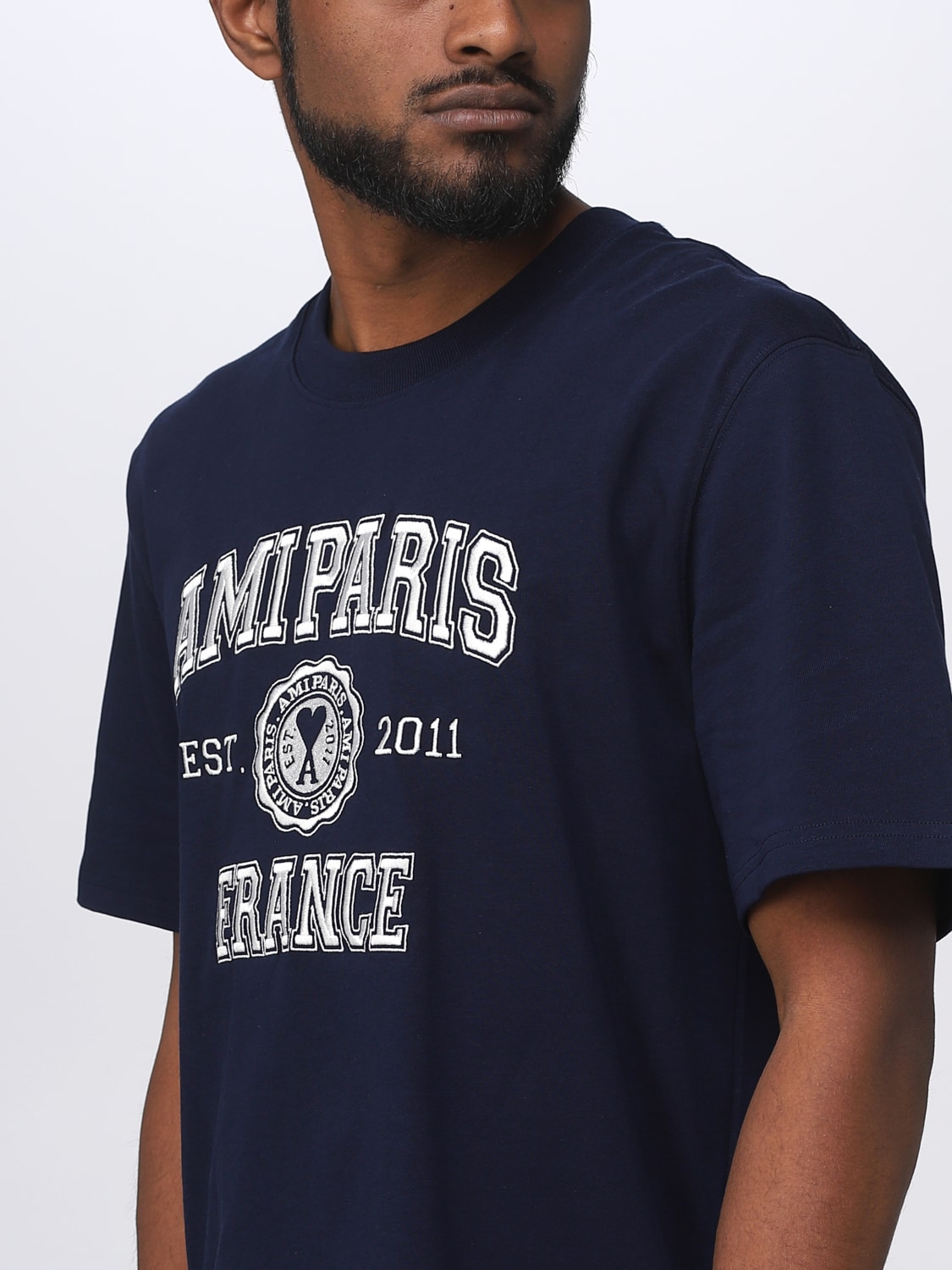 ユニセックス。AMIのTシャツ。ブルーSサイズ。 www.krzysztofbialy.com