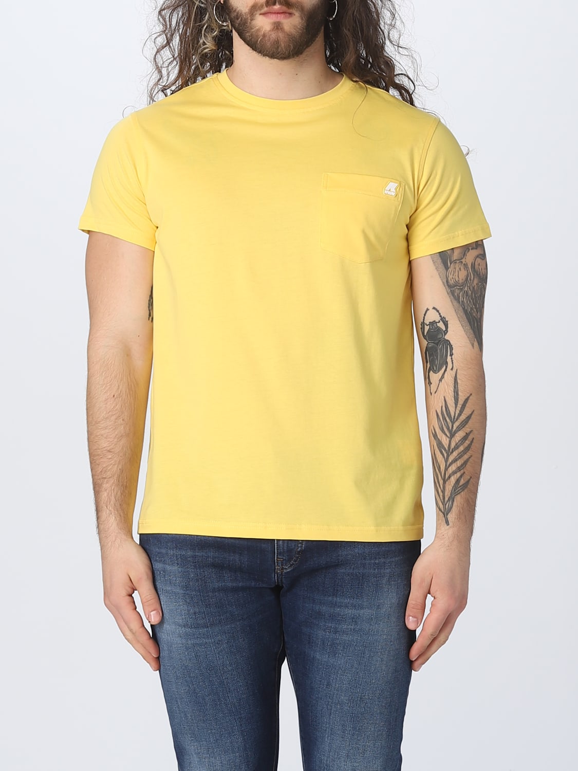 K WAY T shirt homme Jaune T Shirt K Way K00AI30 en ligne sur