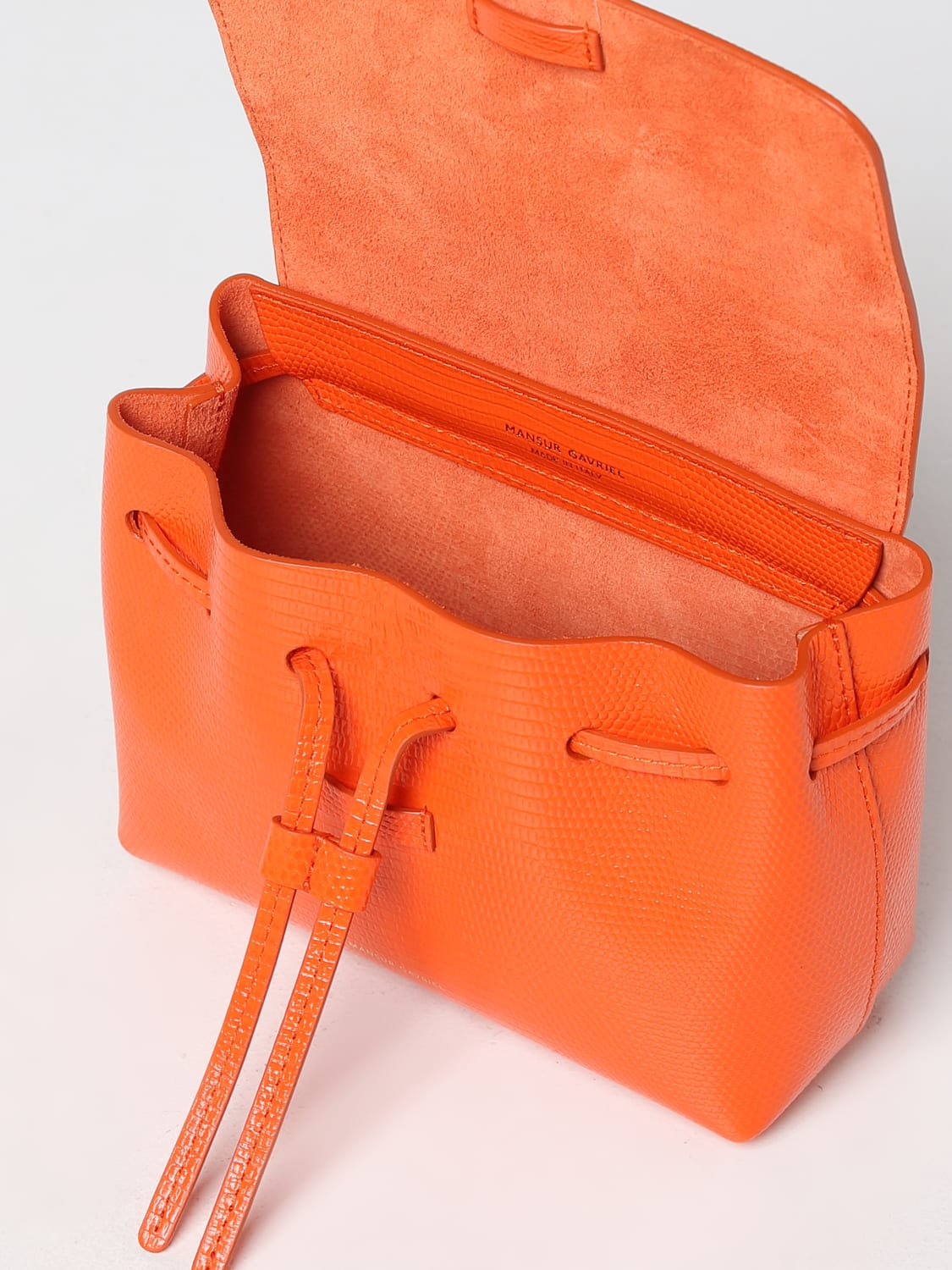 Mansur Gavriel Mini Mini leather bucket bag, Orange