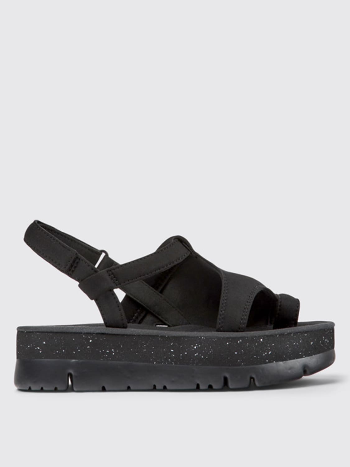 CAMPER: Oruga sandals in recycled fabric - Black | Camper flat sandals ...