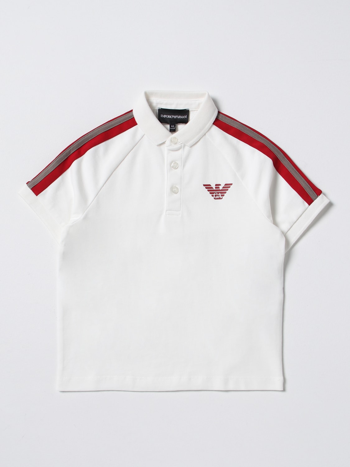 EMPORIO ARMANI KIDS: polo shirt for boys - White | Emporio Kids polo shirt 3R4FJ51JWZZ online GIGLIO.COM