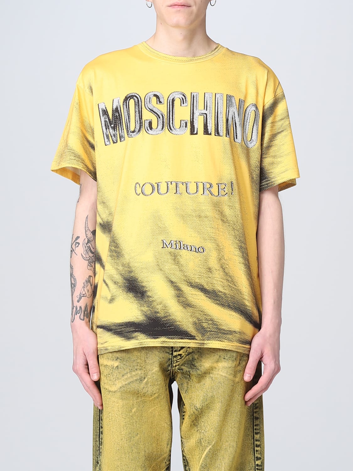 MOSCHINO COUTURE: t-shirt for men - Yellow