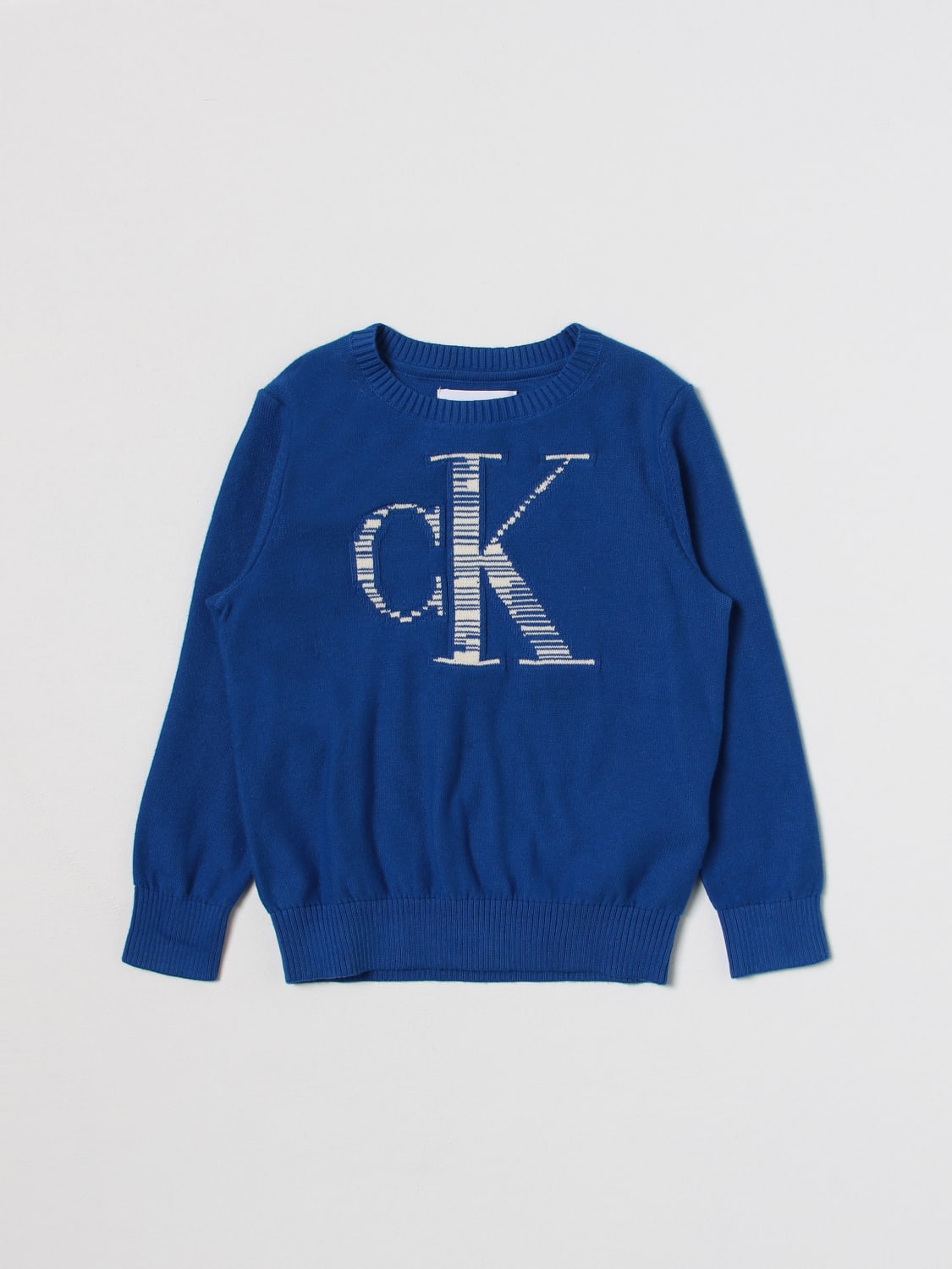 CALVIN KLEIN JEANS: sweater for boys - Blue Calvin Klein Jeans sweater IB0IB01580 at GIGLIO.COM