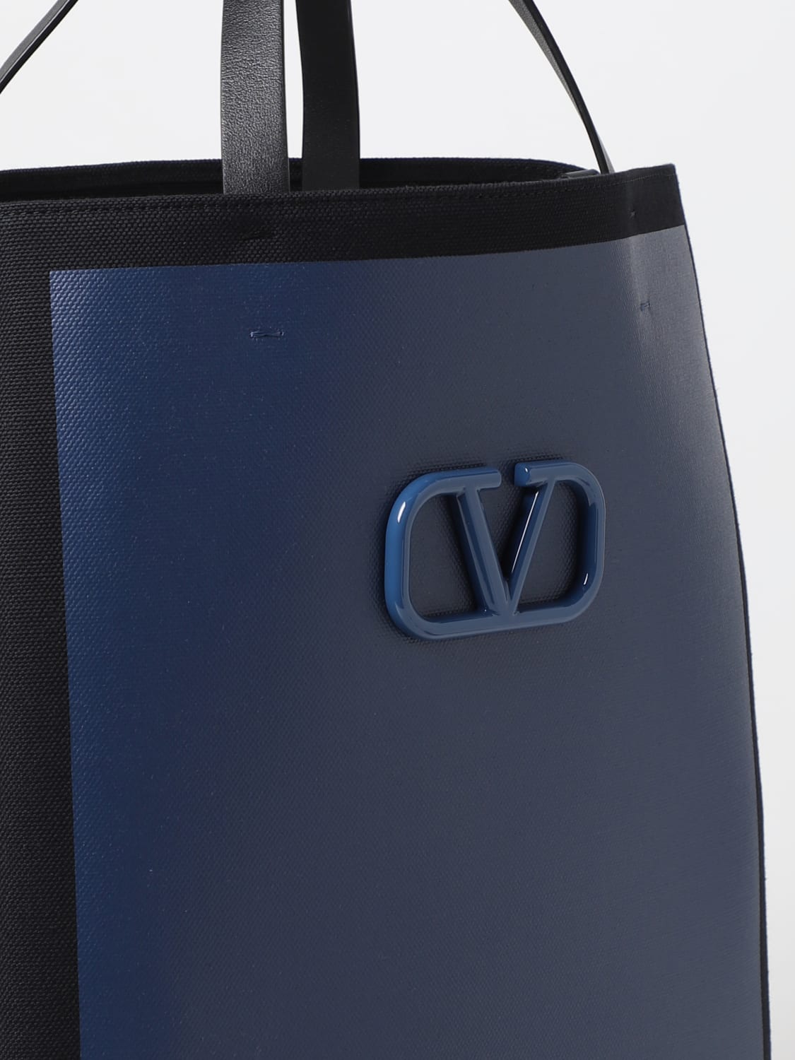 Valentino Garavani Vlogo Signature Calfskin Tote Bag in Black for