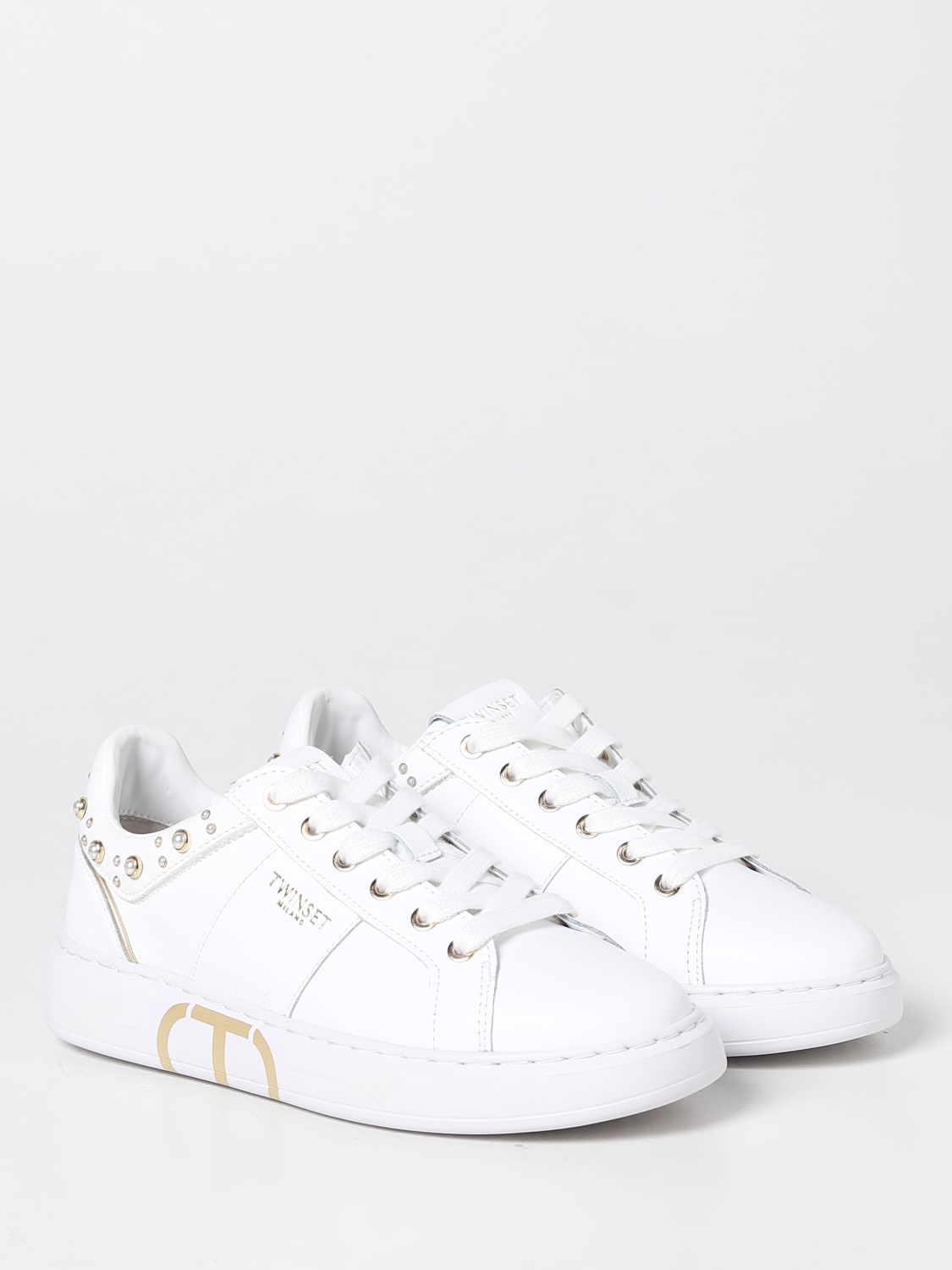 TWINSET: sneakers in synthetic leather - White | Twinset sneakers ...