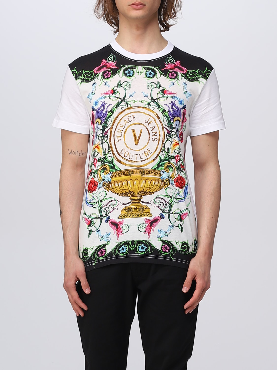 Latter Skriv email tårn VERSACE JEANS COUTURE: cotton t-shirt - White | Versace Jeans Couture t- shirt 74GAH6SGJS174 online at GIGLIO.COM