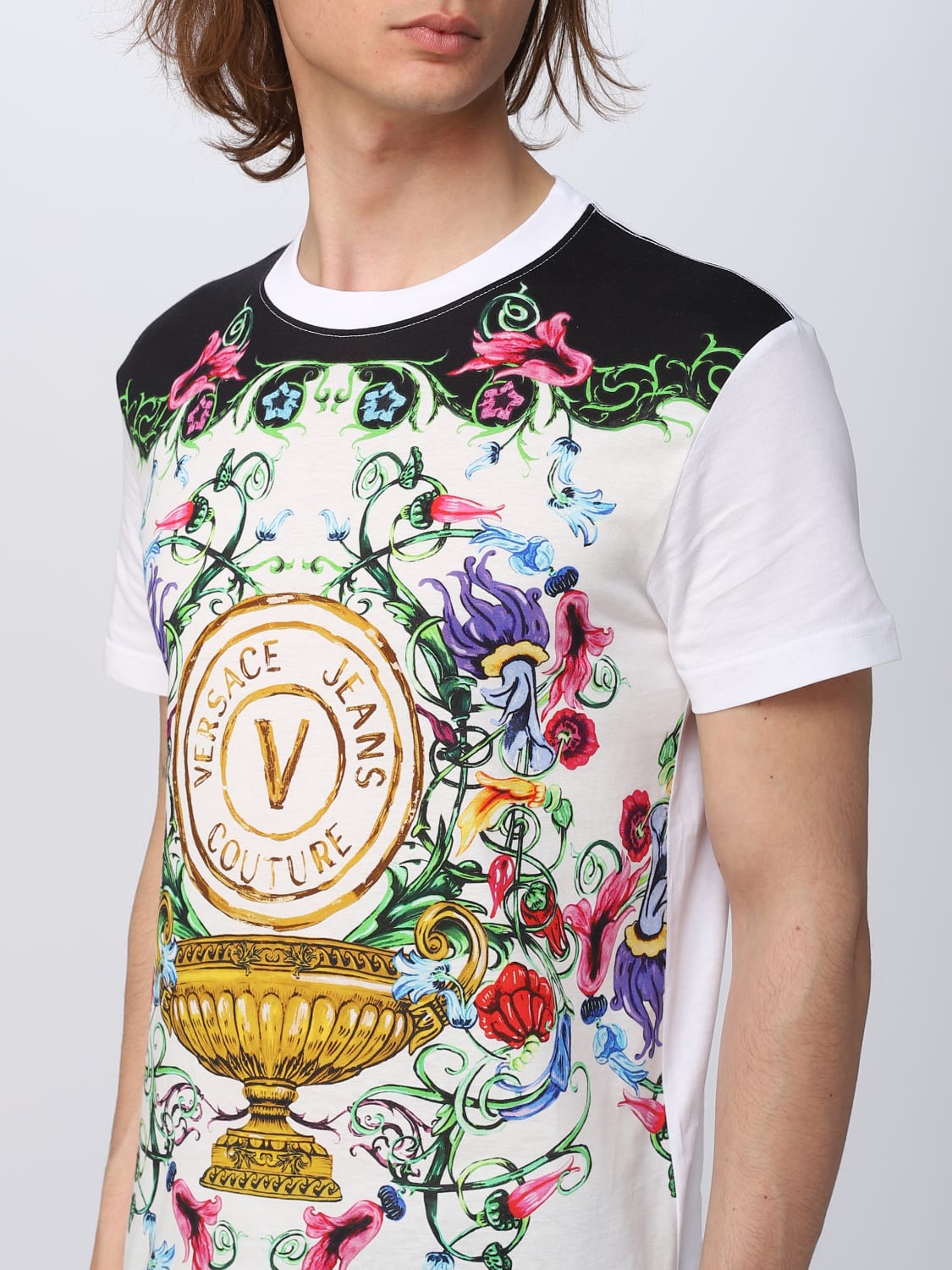 VERSACE JEANS COUTURE: cotton t-shirt - White | Versace Jeans Couture t ...