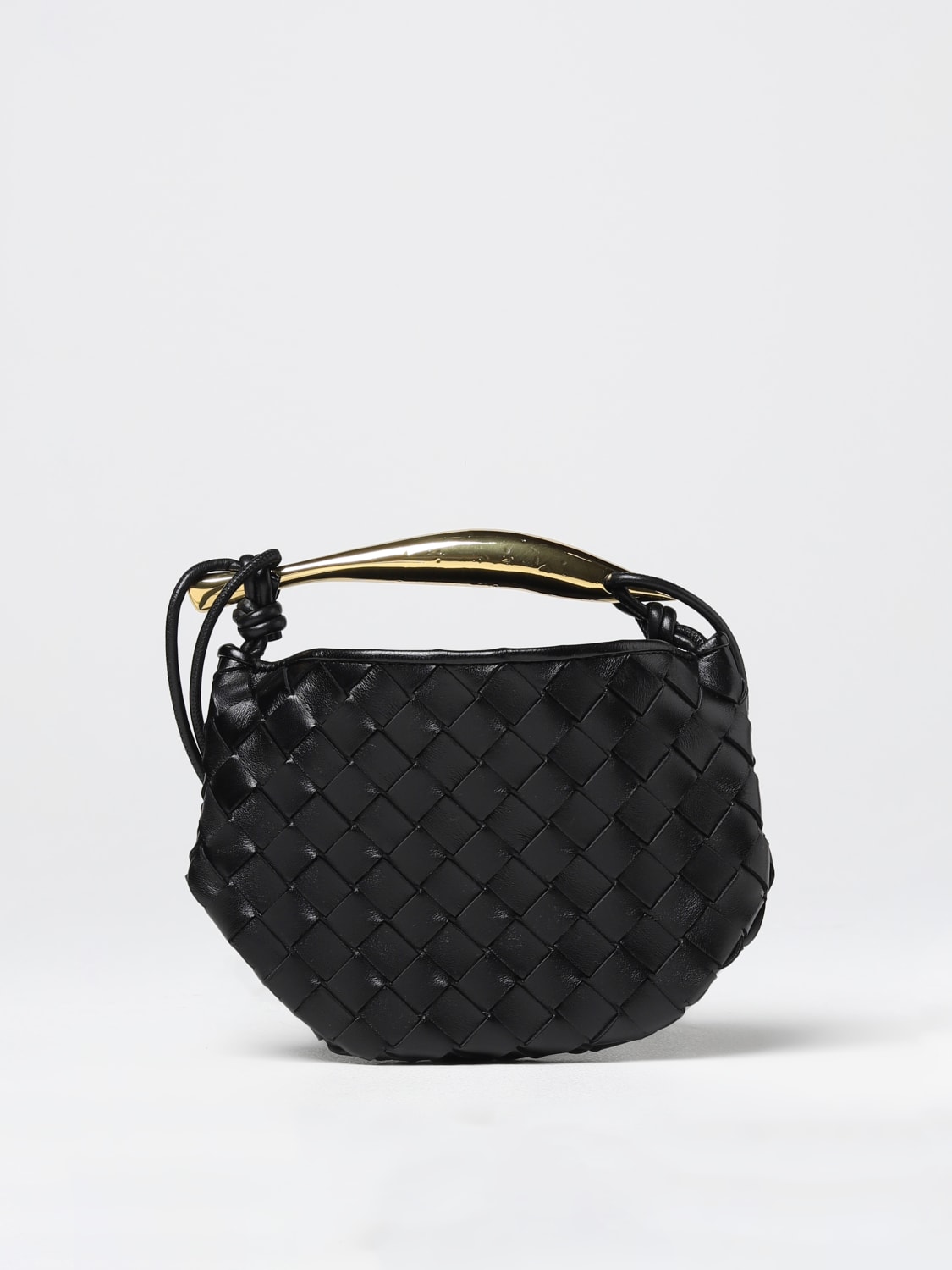 Bottega Veneta - Mini Black Woven Leather Crossbody Bag