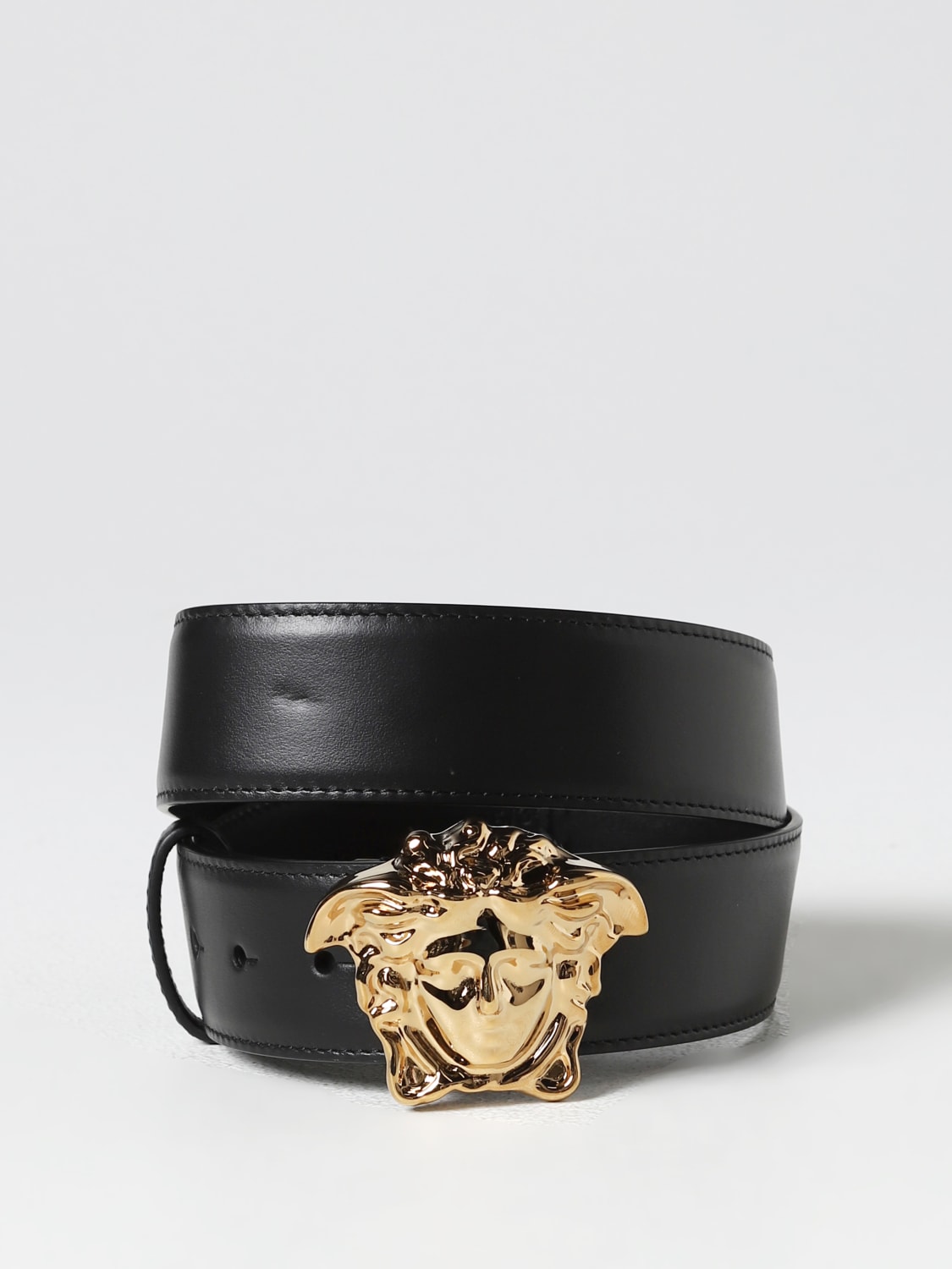 Versace - Black Leather Medusa Belt 95