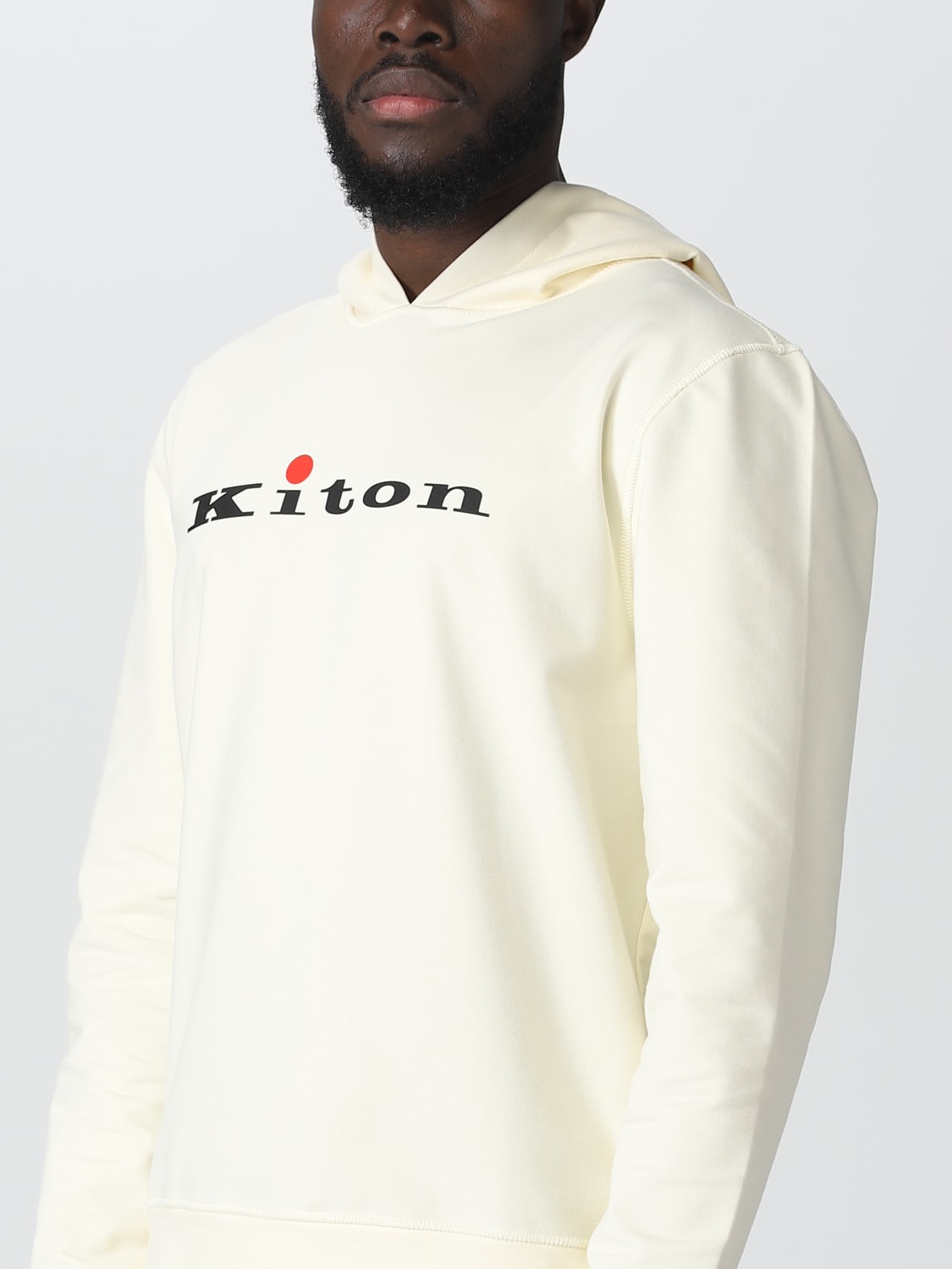 Sweatshirt Kiton: Kiton Herren Sweatshirt yellow cream 2