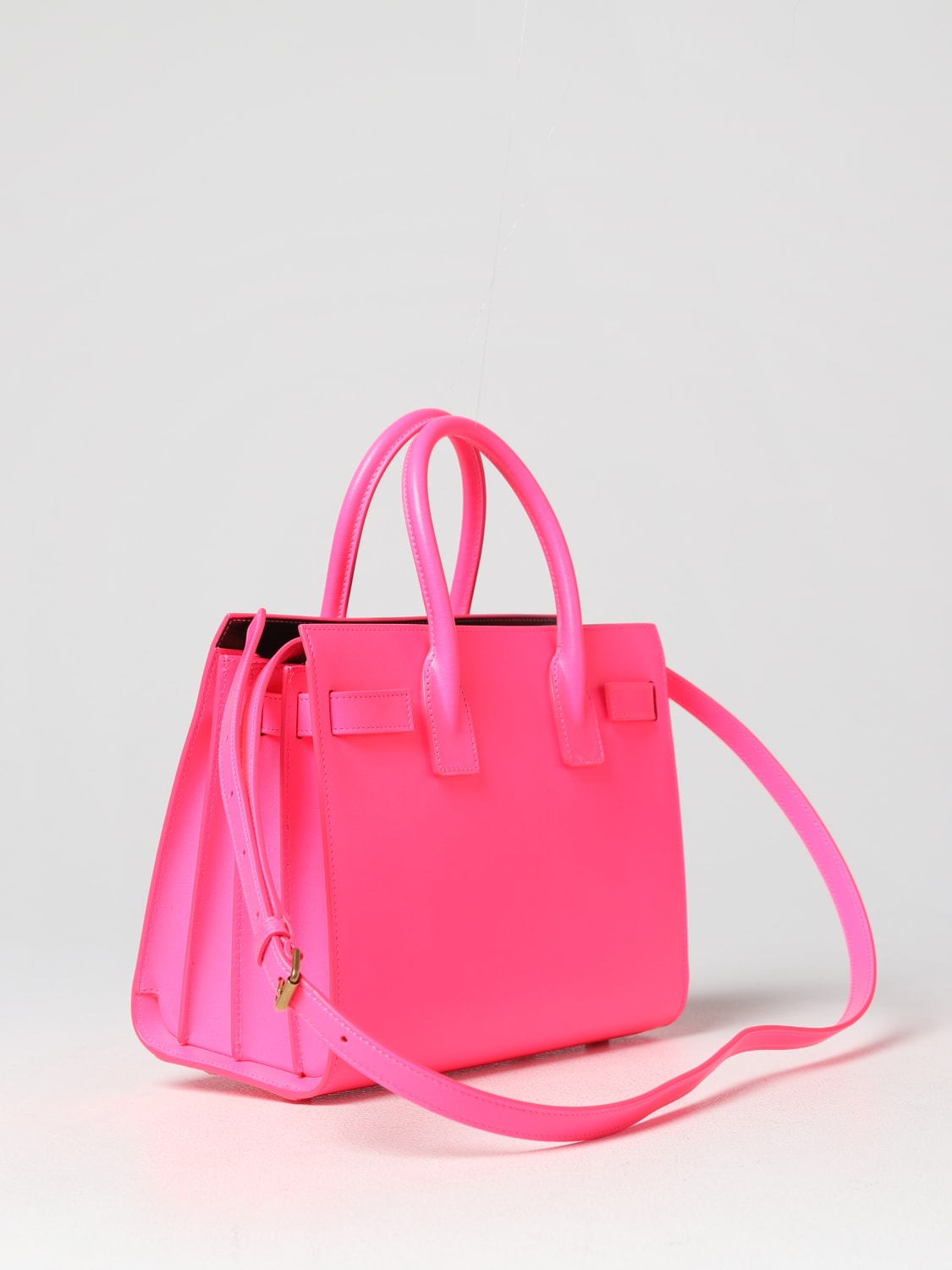 Sac De Jour Nano Leather Tote Bag in Pink - Saint Laurent