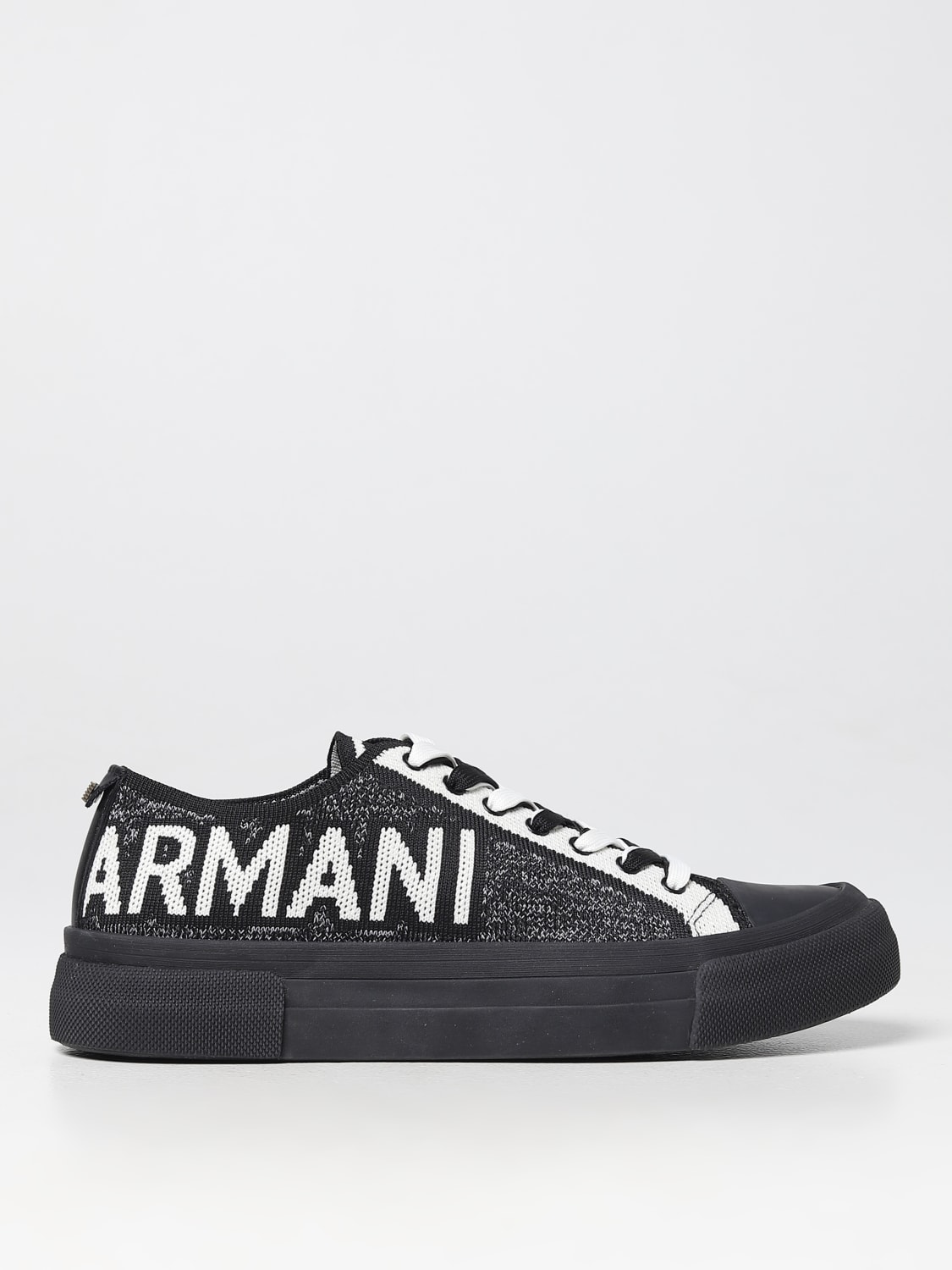 Tropisk bænk Forfatning EMPORIO ARMANI: sneakers in fabric with jacquard logo - Black | Emporio  Armani sneakers X4X618XN779 online at GIGLIO.COM