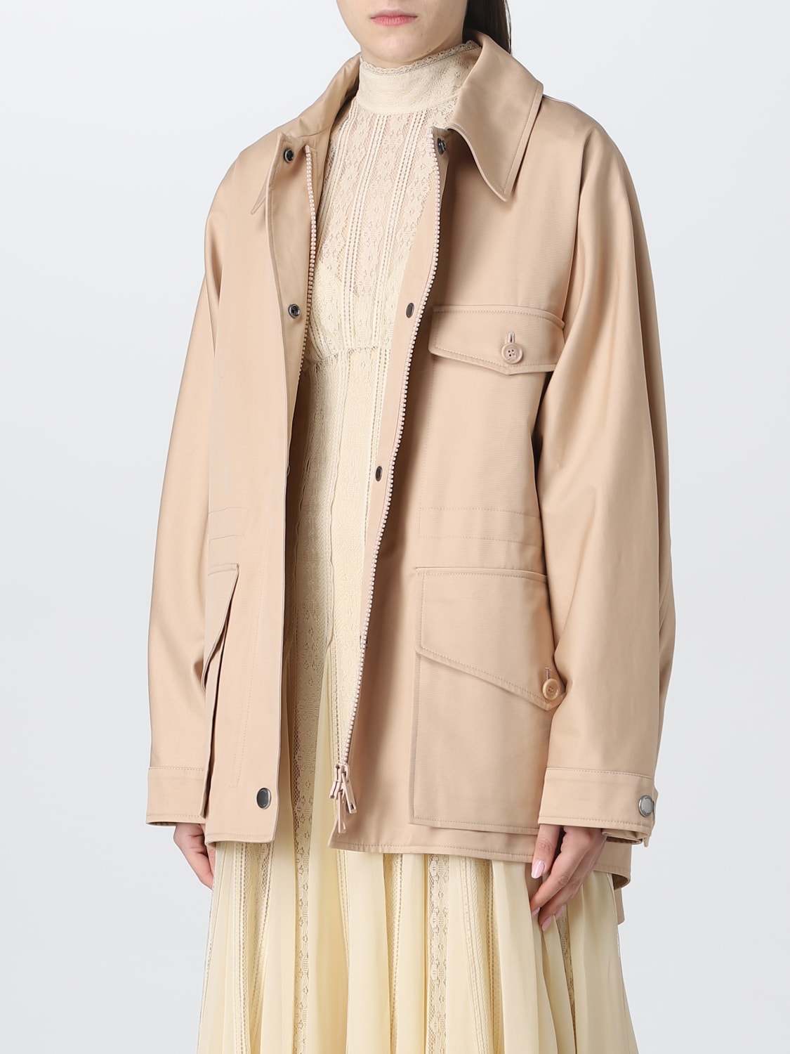 coat in cotton gabardine - Beige | Burberry trench coat 8069630 online on GIGLIO.COM