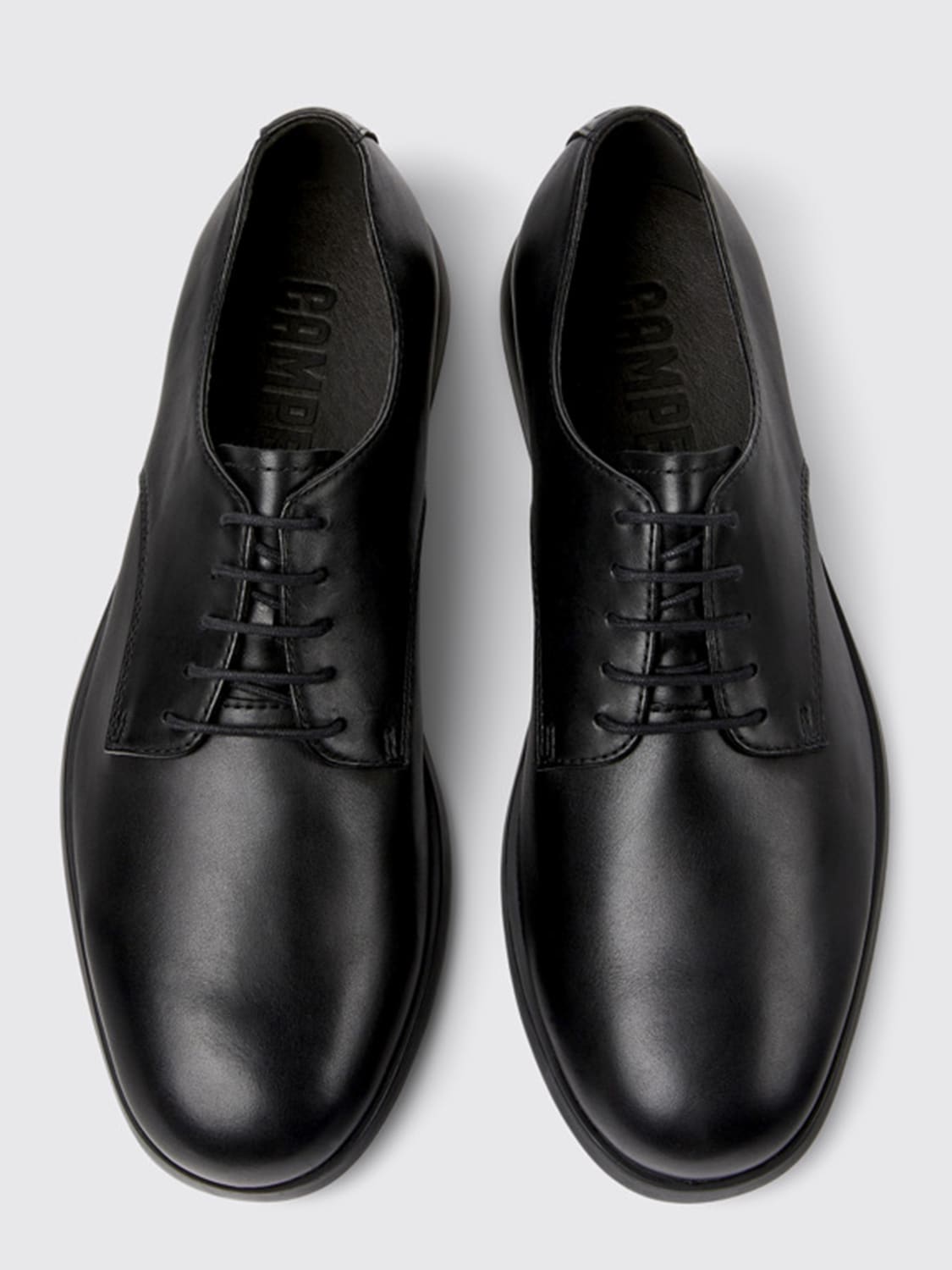 CAMPER: Truman derby shoes in leather - Black | Camper brogue shoes ...