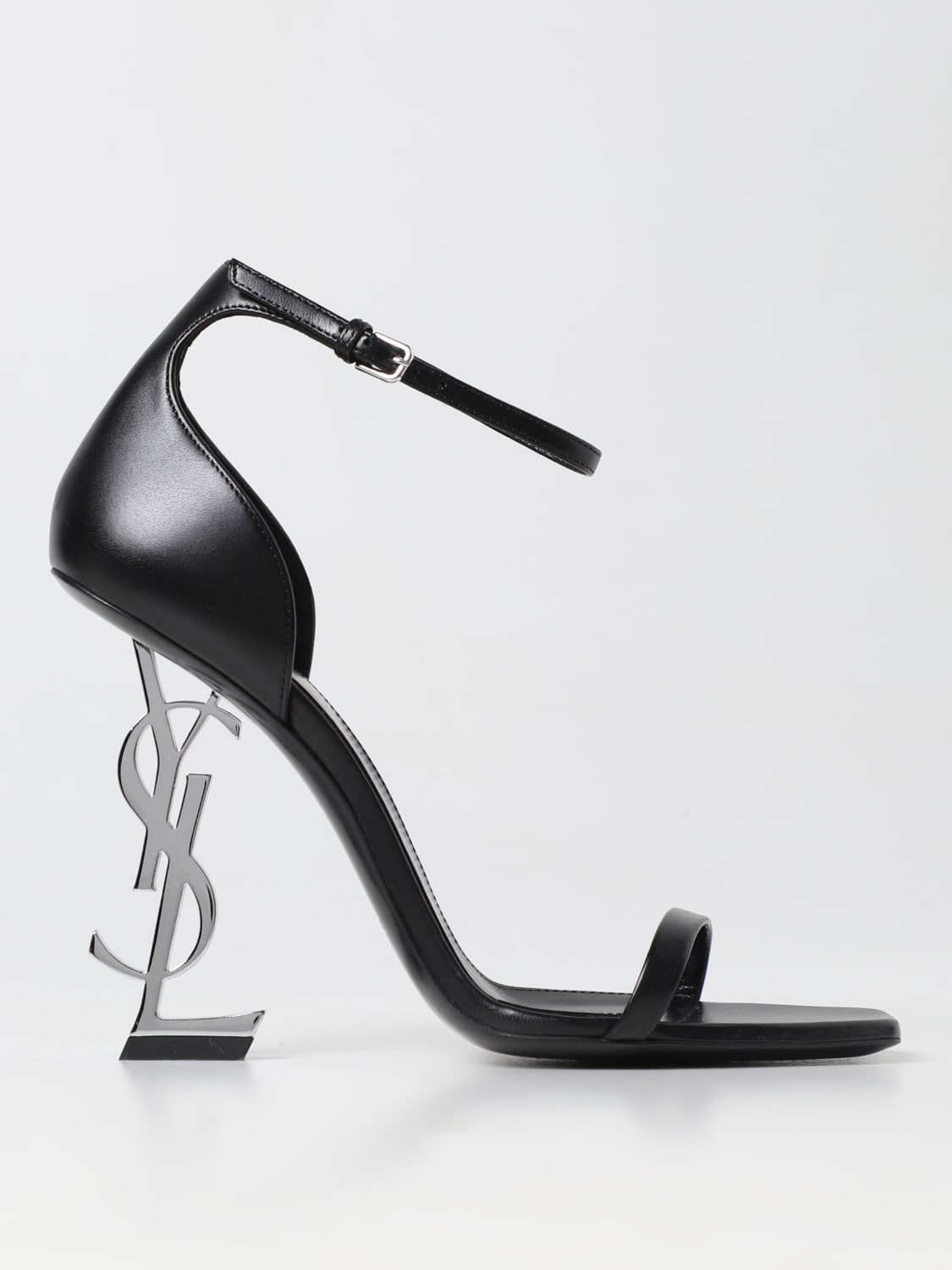 SAINT LAURENT: Opyum smooth leather sandals - Black | Saint Laurent ...