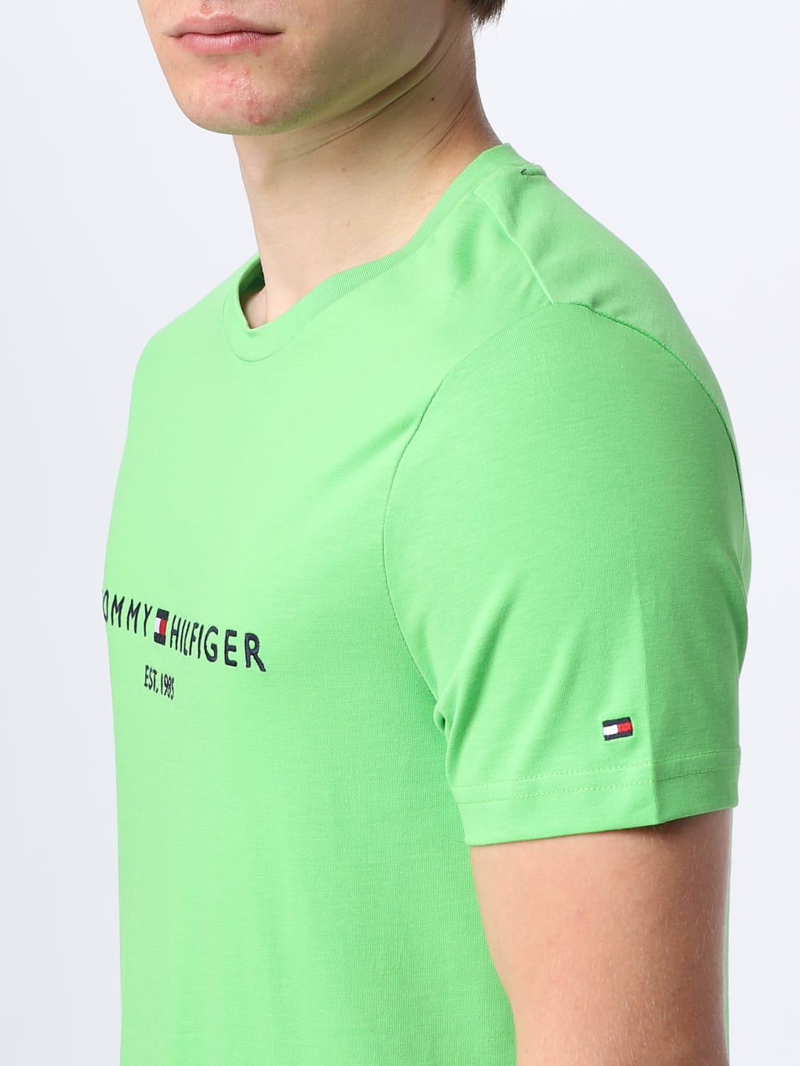 TOMMY HILFIGER: t-shirt for man - Lime | Tommy Hilfiger t-shirt ...