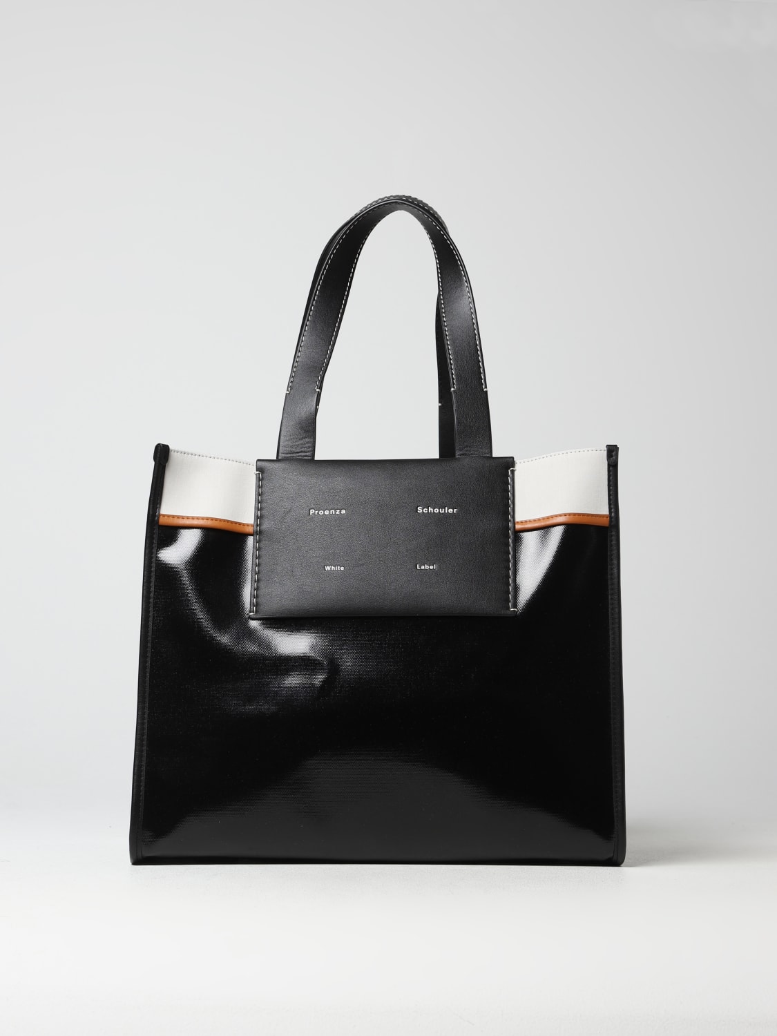 PROENZA SCHOULER: Morris bag in coated fabric and leather - Black ...