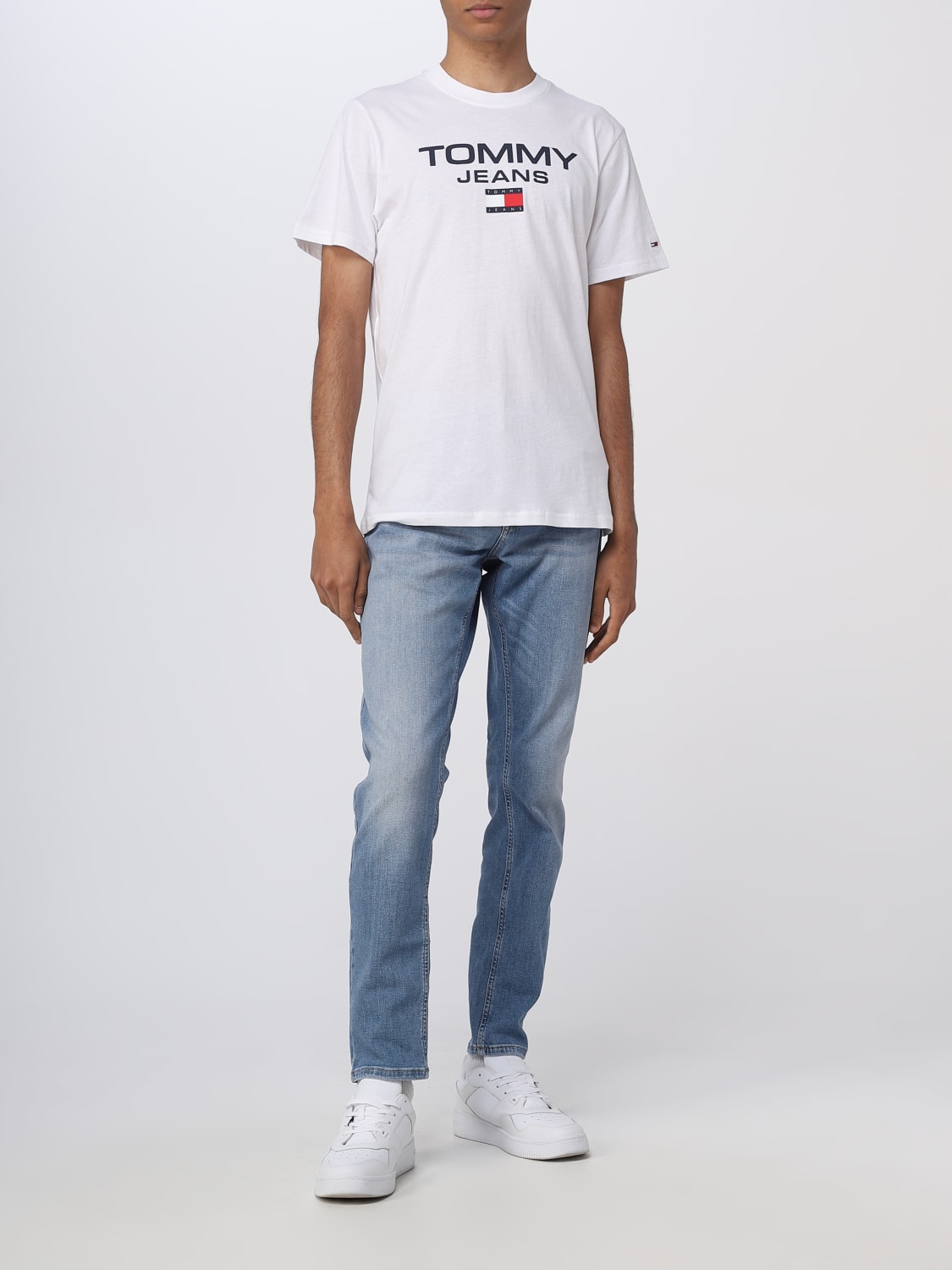 Cuyo raqueta federación TOMMY JEANS: t-shirt for man - Beige | Tommy Jeans t-shirt DM0DM15682  online on GIGLIO.COM