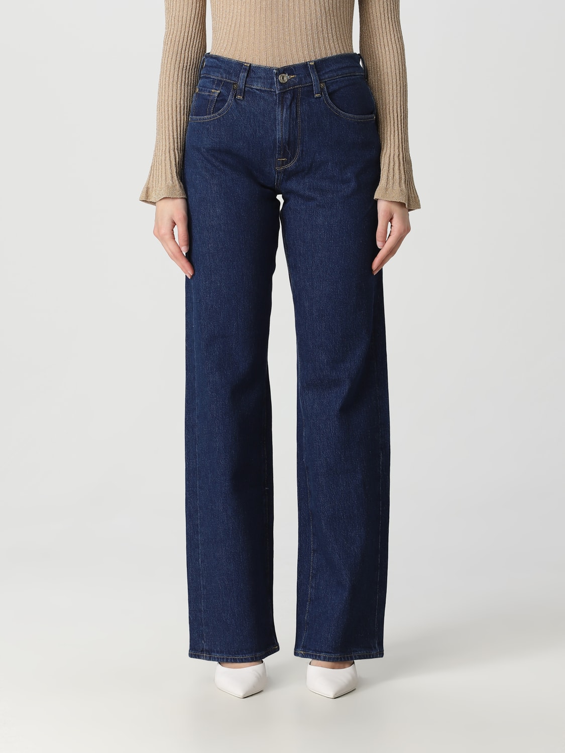 7 For All Outlet: jeans for women - Blue | 7 All Mankind jeans JSSTC650DD online at GIGLIO.COM