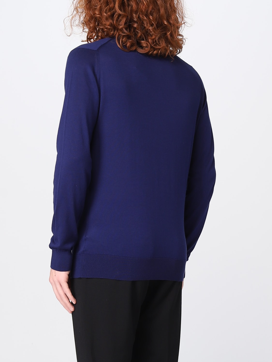 JOHN SMEDLEY: sweater for man - Blue | John Smedley sweater HATFIELD ...