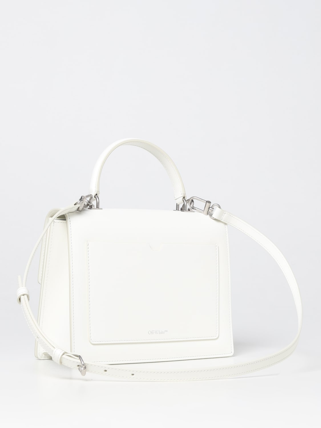 OFF-WHITE: Jitney 2.8 leather bag - White | Off-White handbag ...
