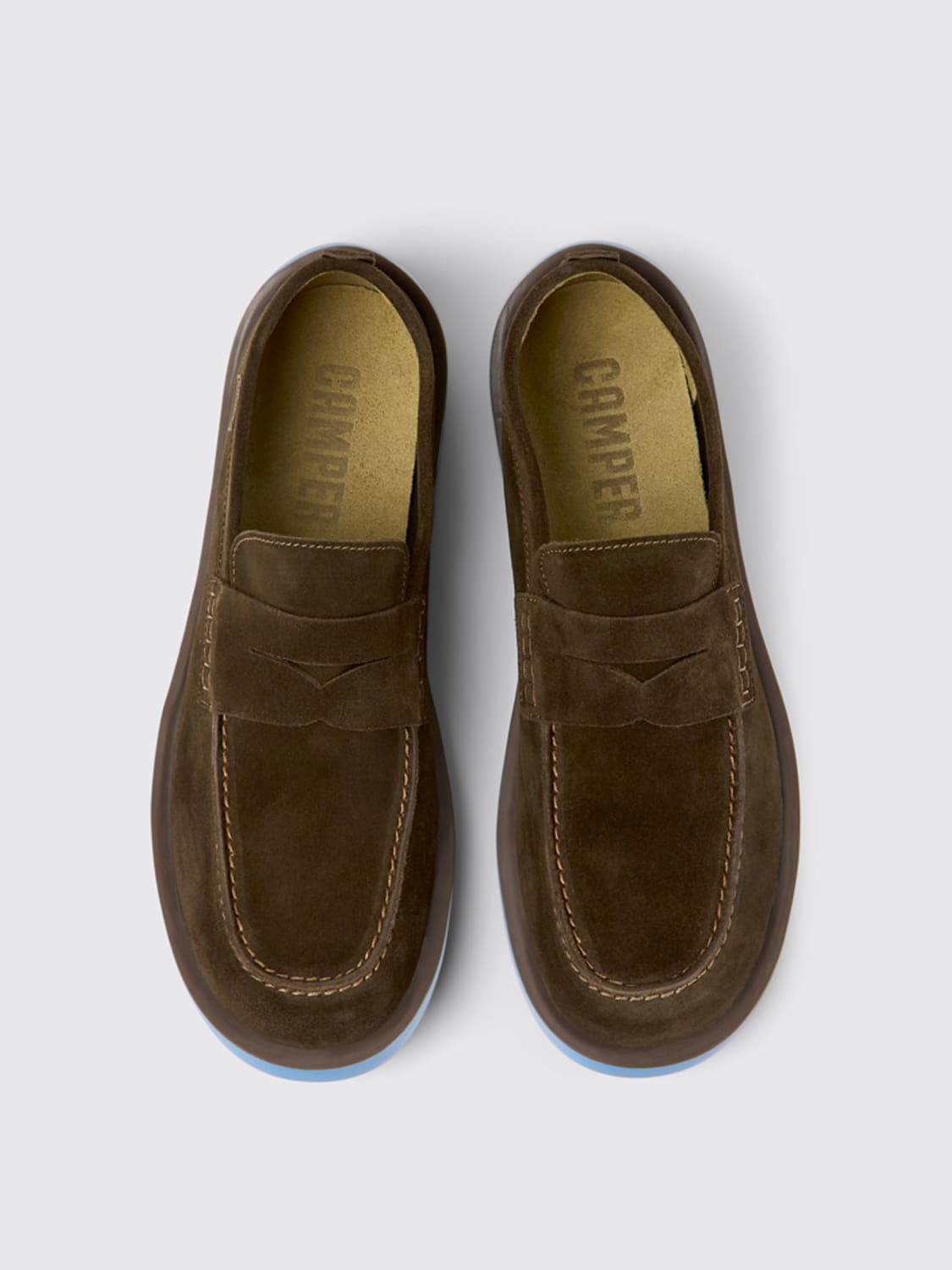 CAMPER: Wagon mocassins in suede - Brown | Camper loafers K100889-001 ...