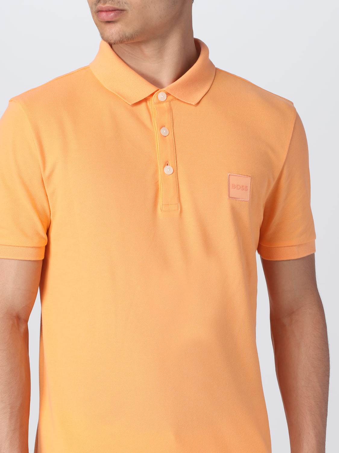 BOSS: polo shirt man - Orange Boss polo shirt 50472668 online on GIGLIO.COM