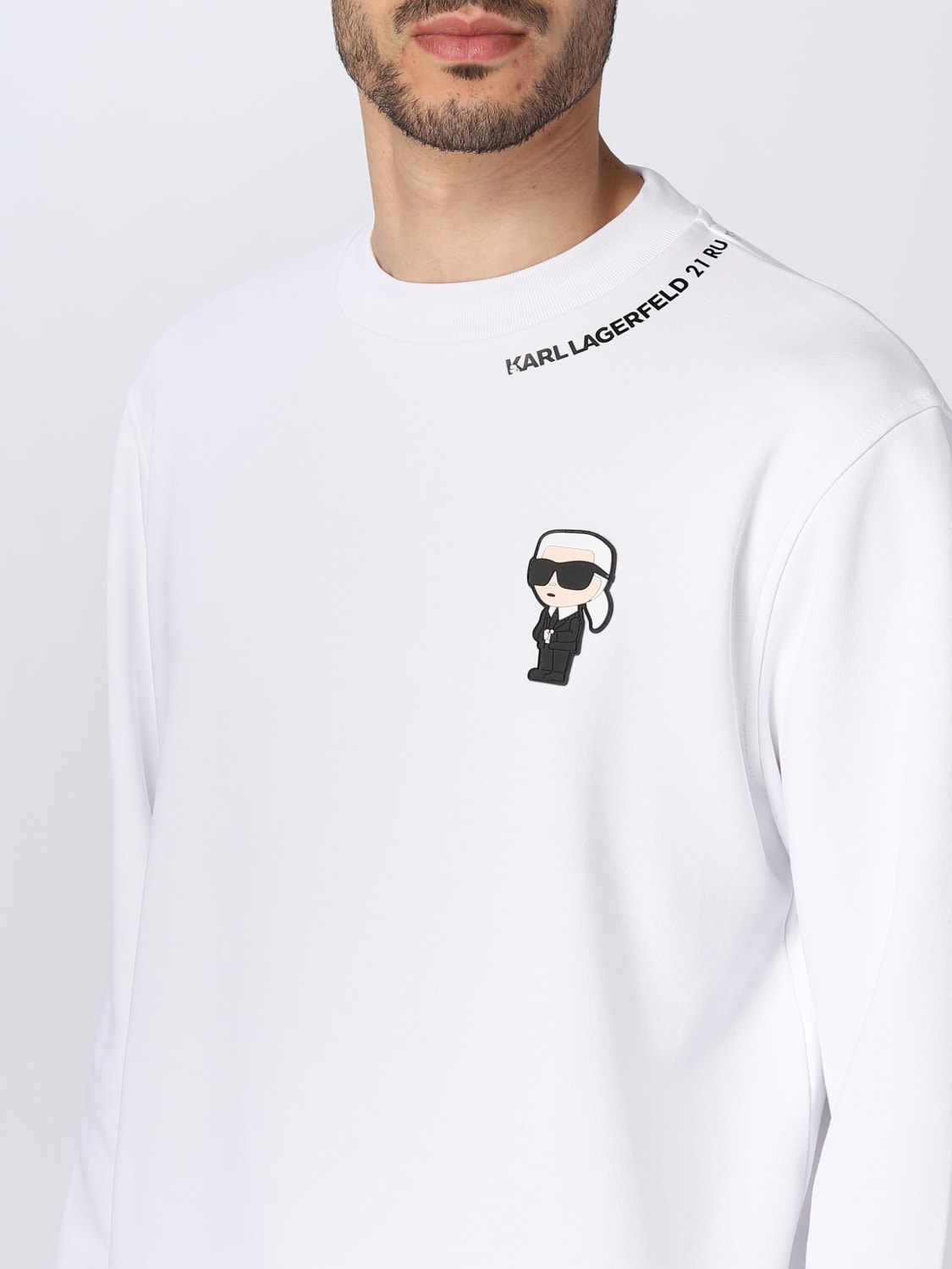 KARL LAGERFELD: sweater for man - White | Karl Lagerfeld sweater ...