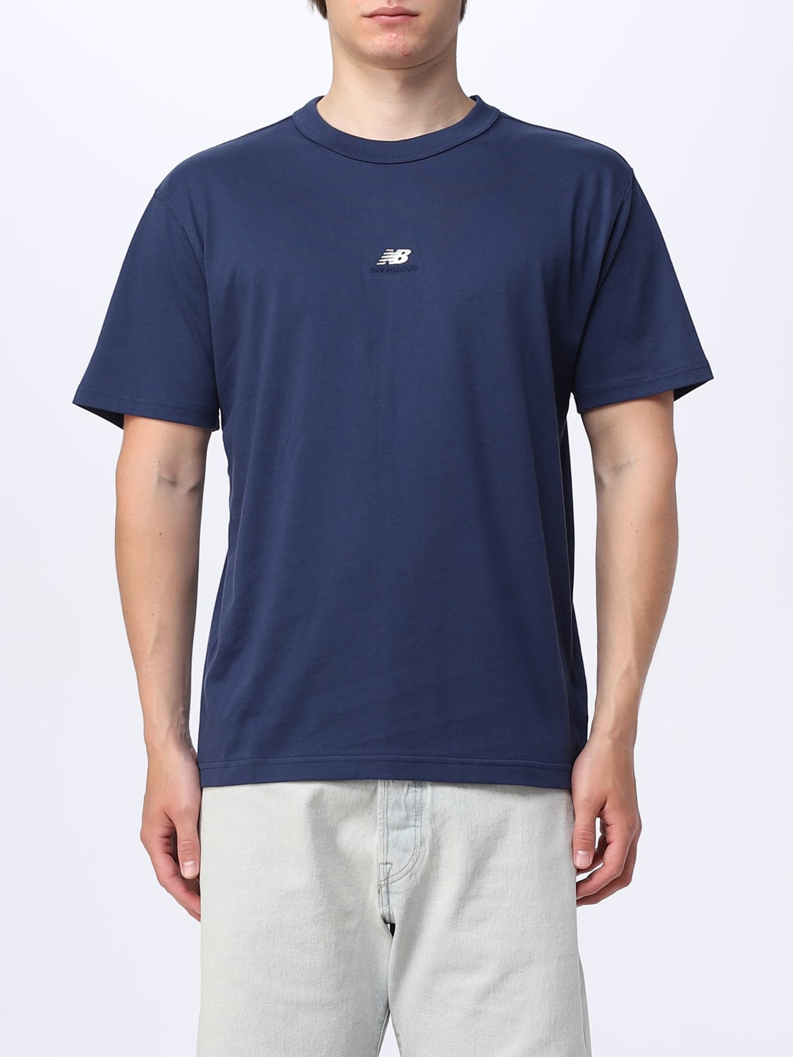 NEW BALANCE: t-shirt for man - Blue | New Balance t-shirt MT31504NNY ...