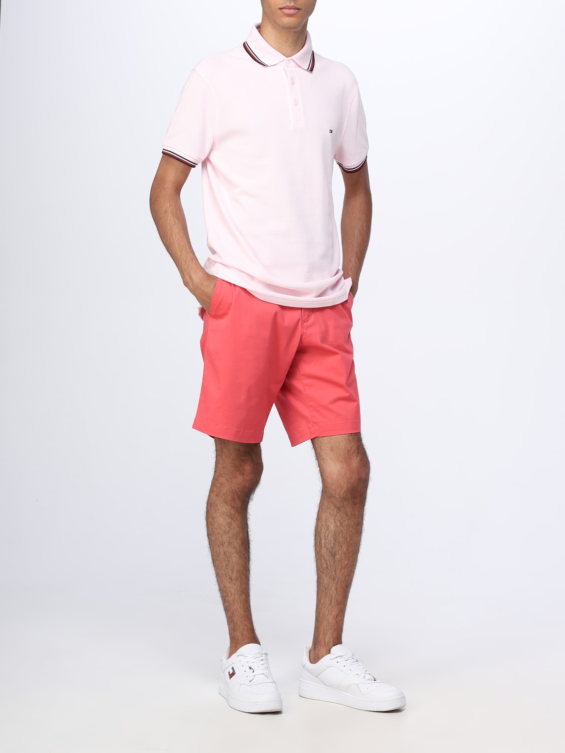 TOMMY HILFIGER: polo shirt man - Pink Tommy Hilfiger polo shirt MW0MW30750 online on GIGLIO.COM