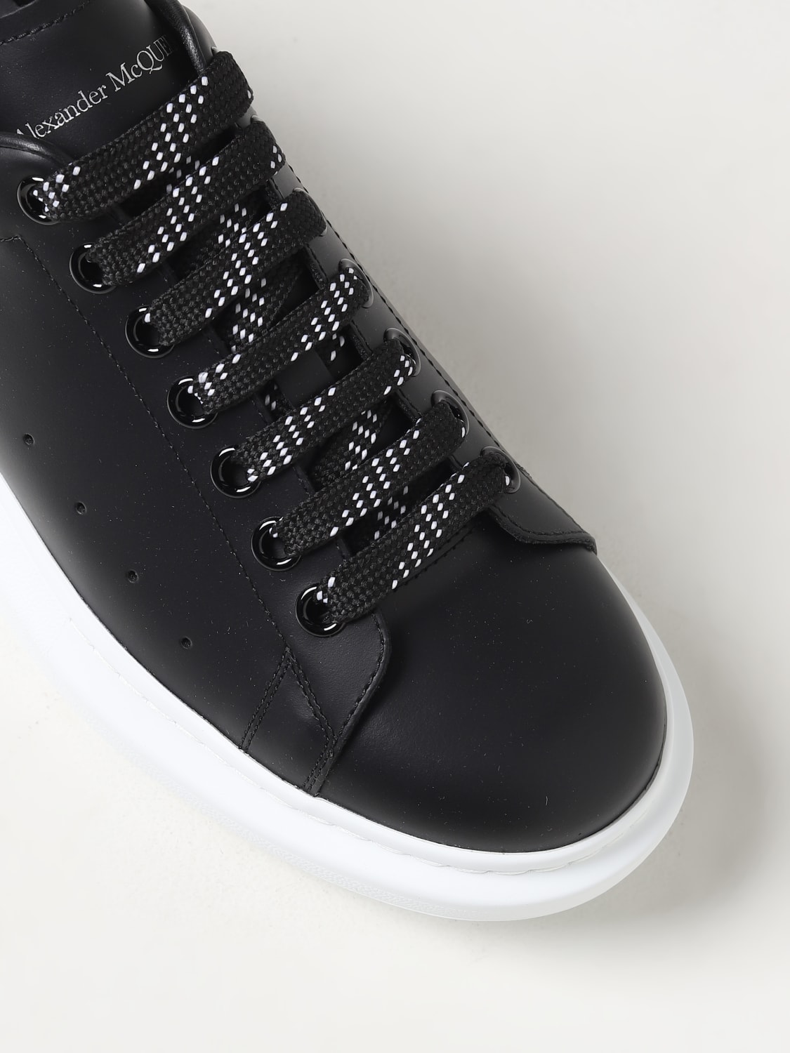 Alexander McQueen Men's Luxury Sneakers Alexander Mc Queen Black And Grey  Low Tread Slick Sneakers - Stylemyle