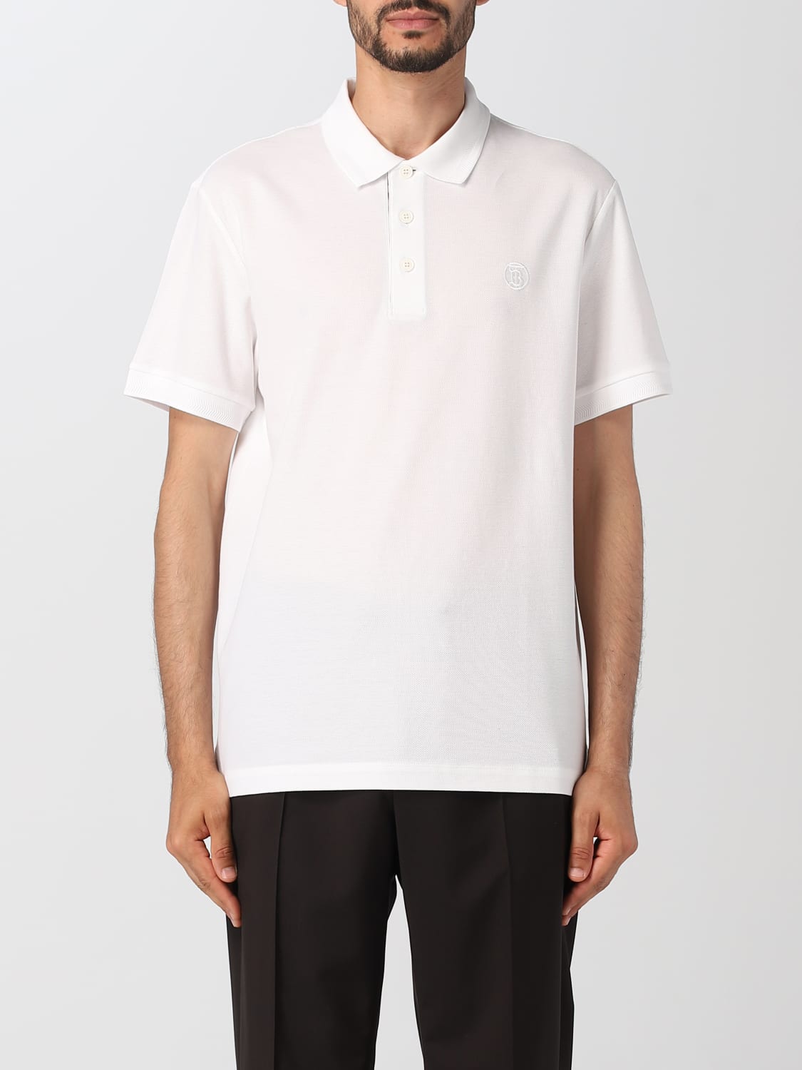 BURBERRY: polo shirt in cotton - White
