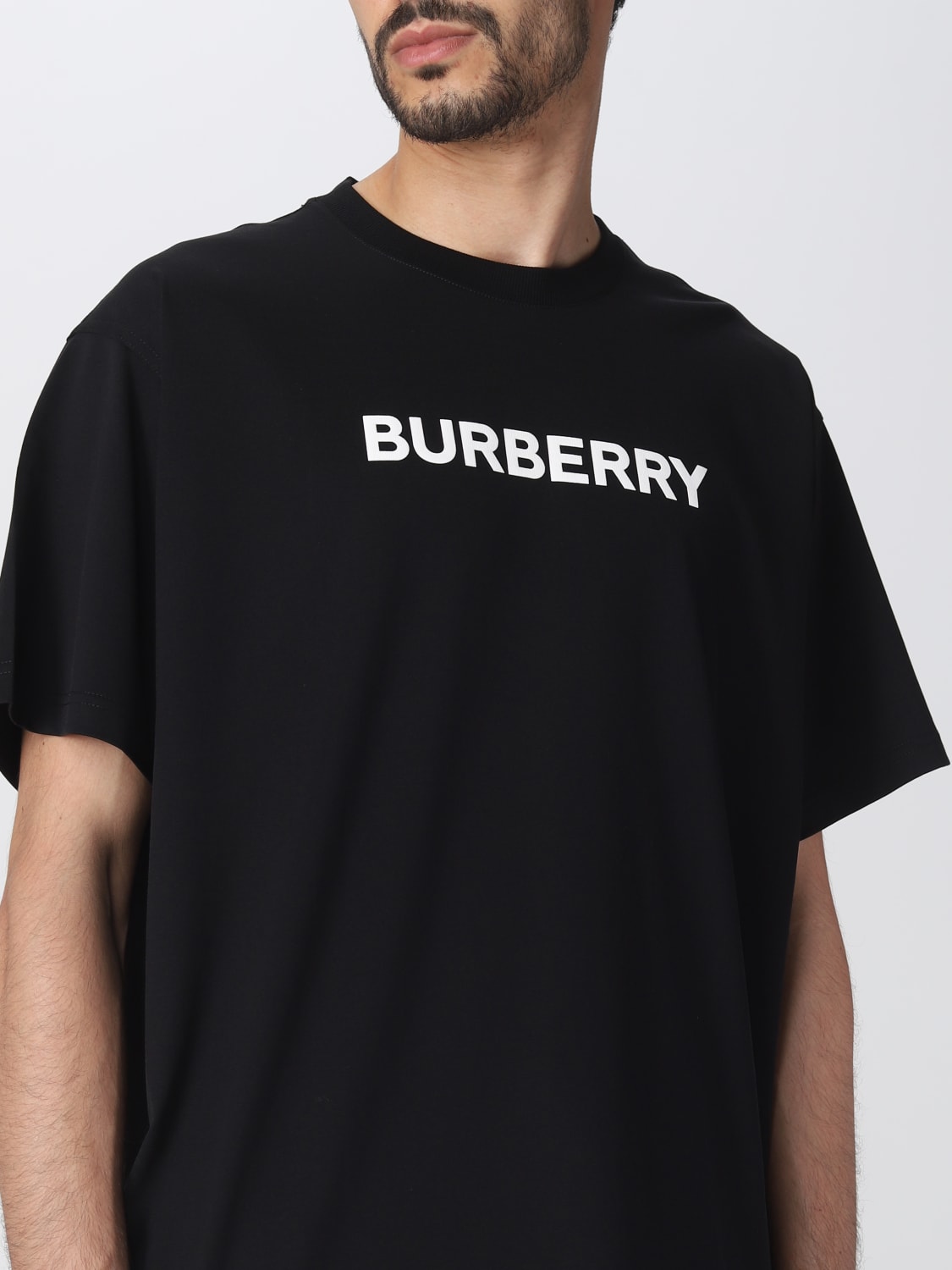BURBERRY: t-shirt for man - Black | Burberry t-shirt 8055307 online on ...