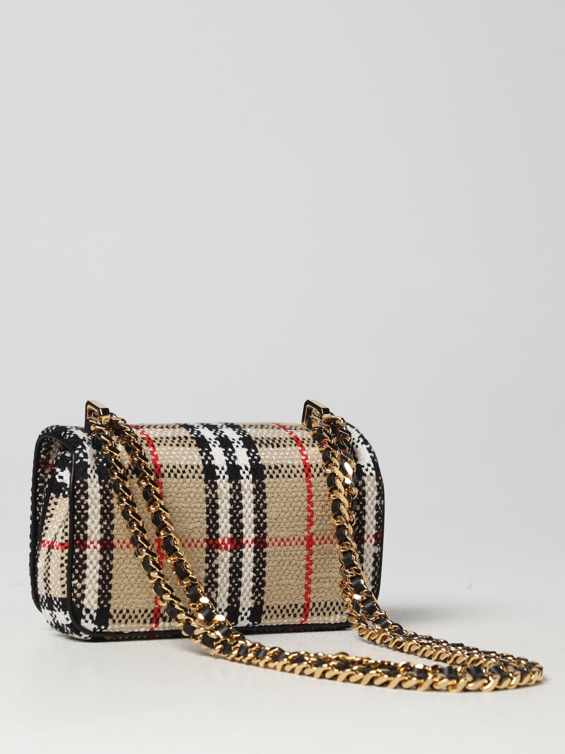 BURBERRY: Lola bag in cotton and wool - Beige