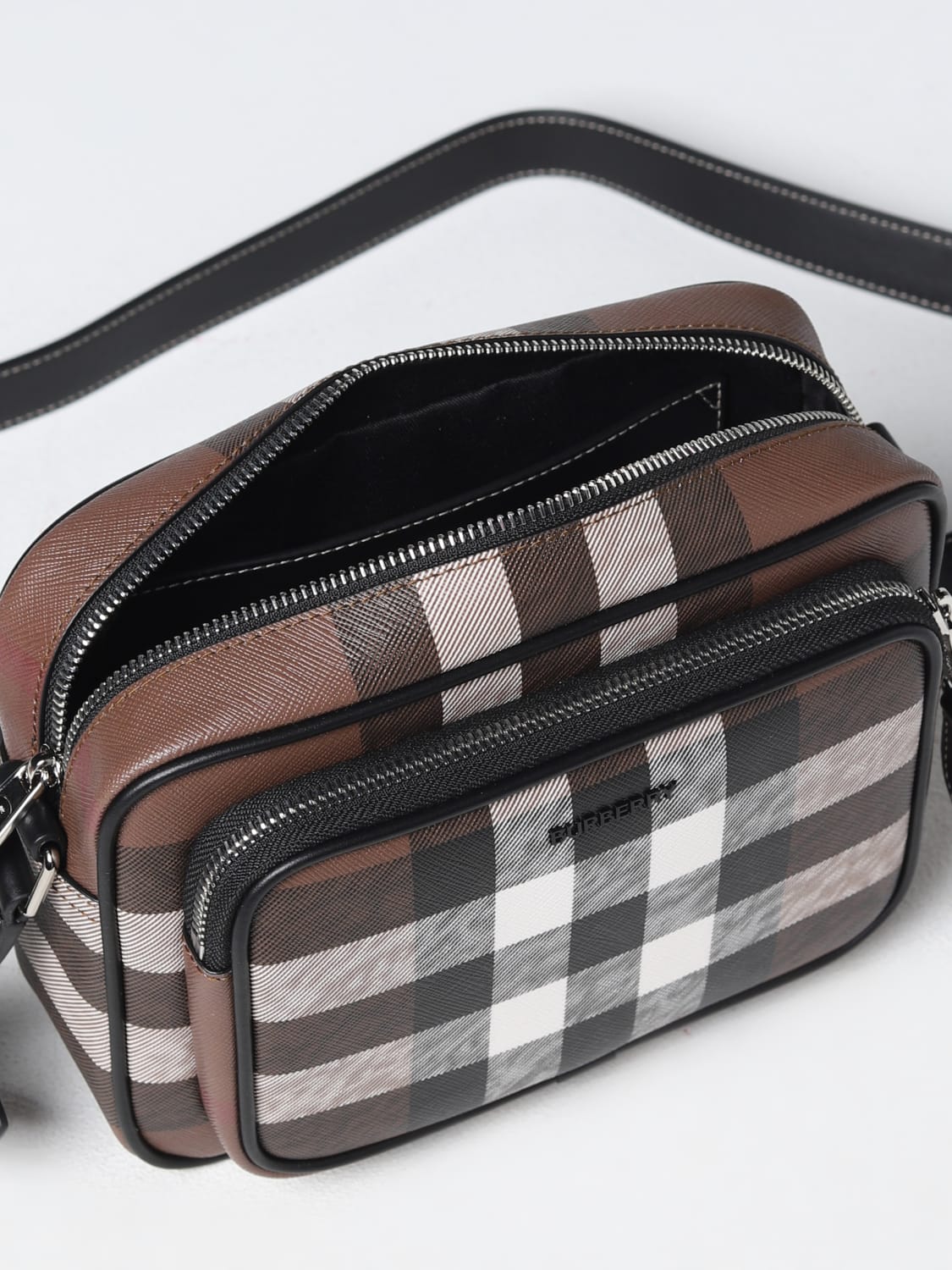Brown Woven Checker Shoulder Bag