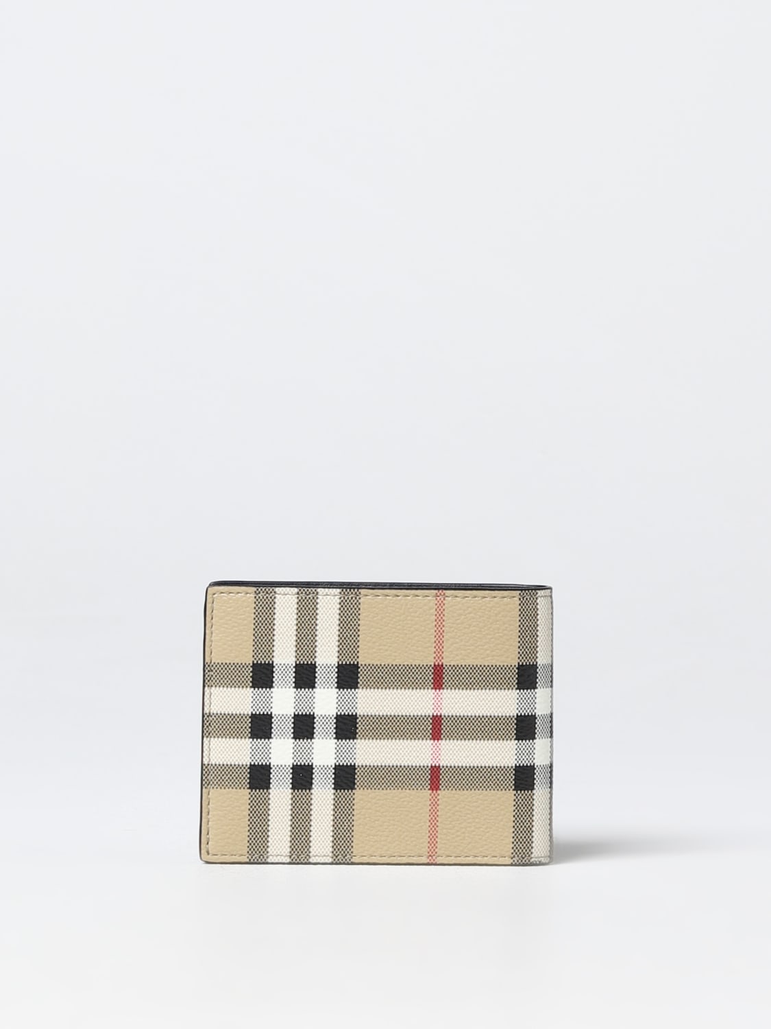 BURBERRY: Vintage Check wallet in coated fabric - Beige