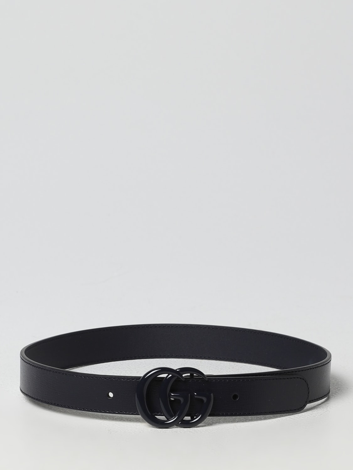 GUCCI: belt in micro grained leather - Blue  Gucci belt 43270718YXV online  at