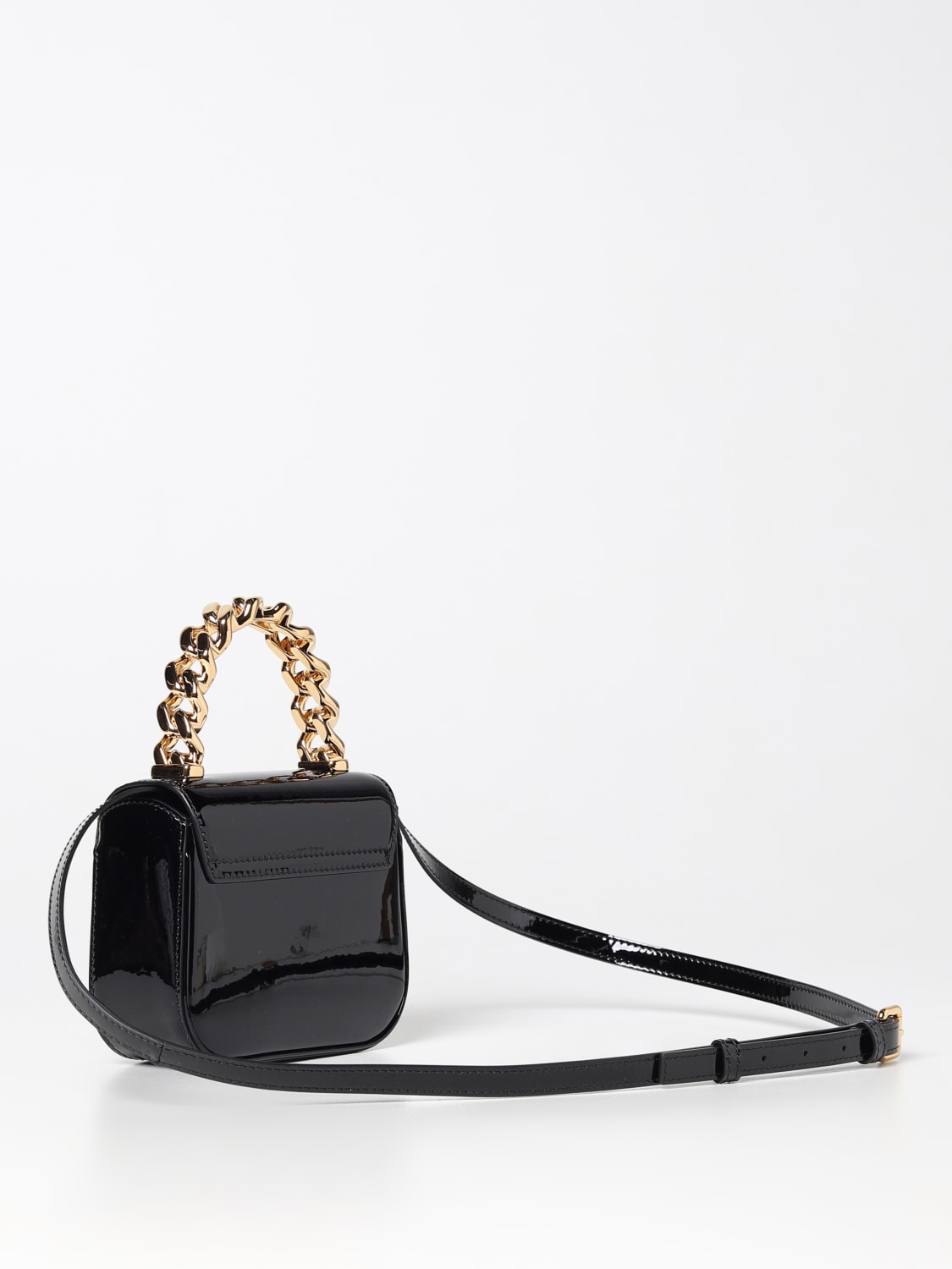 VERSACE: La Medusa bag in patent leather - Black  Versace mini bag  10030161A02212 online at