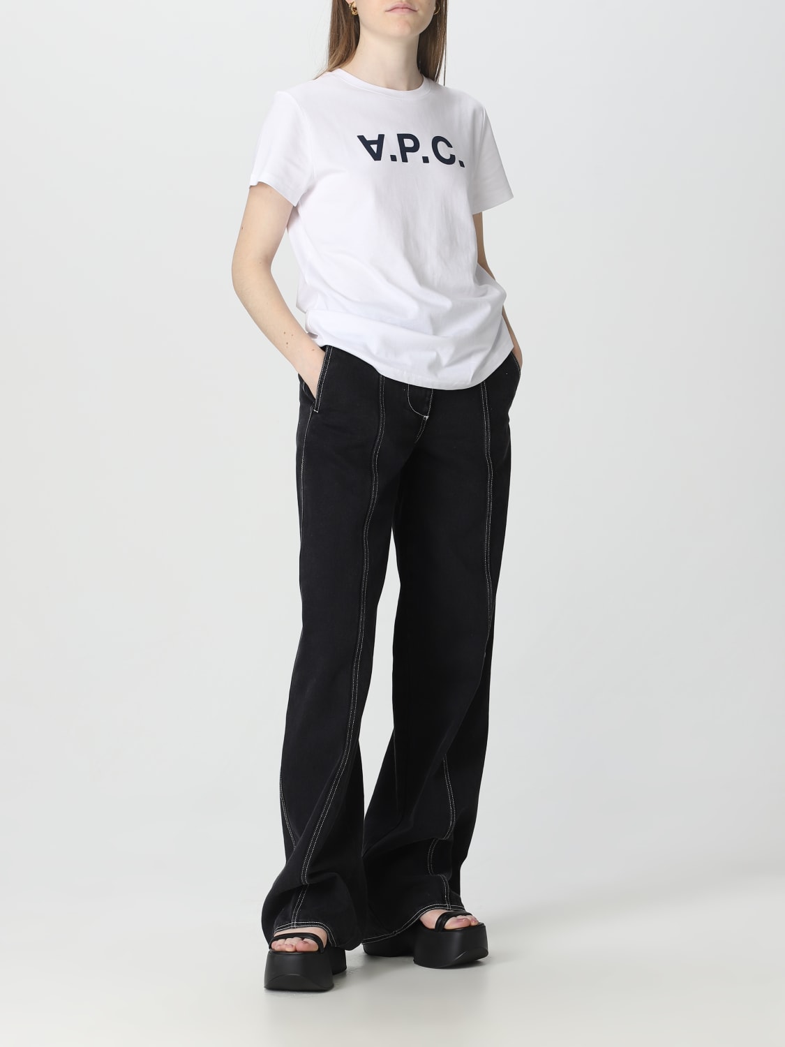 A.P.C.: t-shirt for woman - White | A.p.c. t-shirt COBQXF26588 online ...