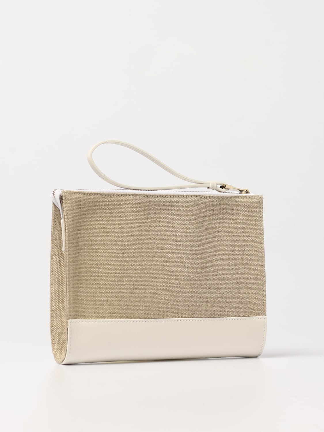 Chloé Clutch in Canvas and Leather with Embroidered Logo