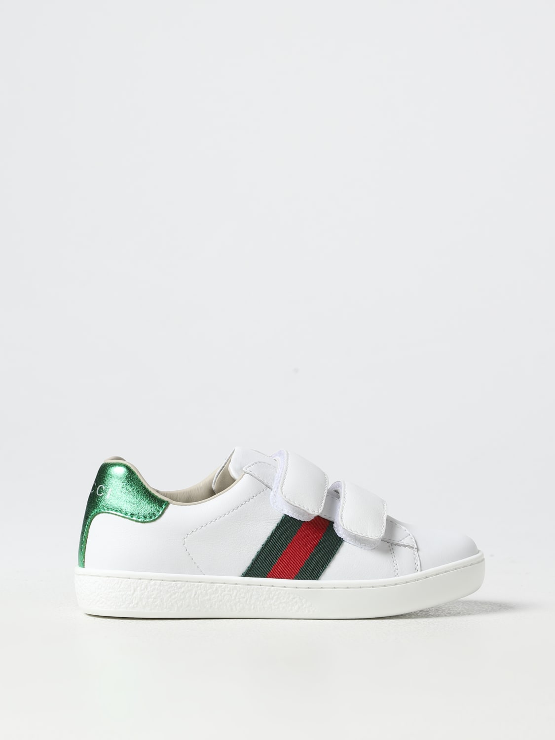 udvikling Autonomi Duplikere GUCCI: leather sneakers - White | Gucci sneakers 455448CPWP0 online at  GIGLIO.COM