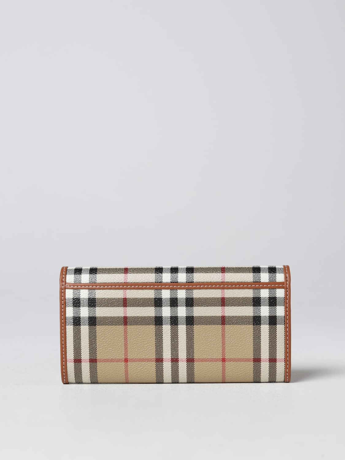 BURBERRY: wallet in coated cotton - Beige  Burberry wallet 8070414 online  at