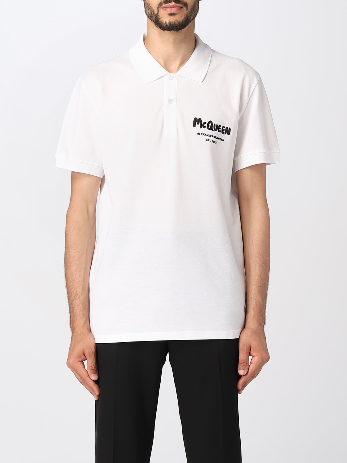 アレキサンダーマックイーン Y68 リブトリムロゴポロシャツ - ポロシャツ