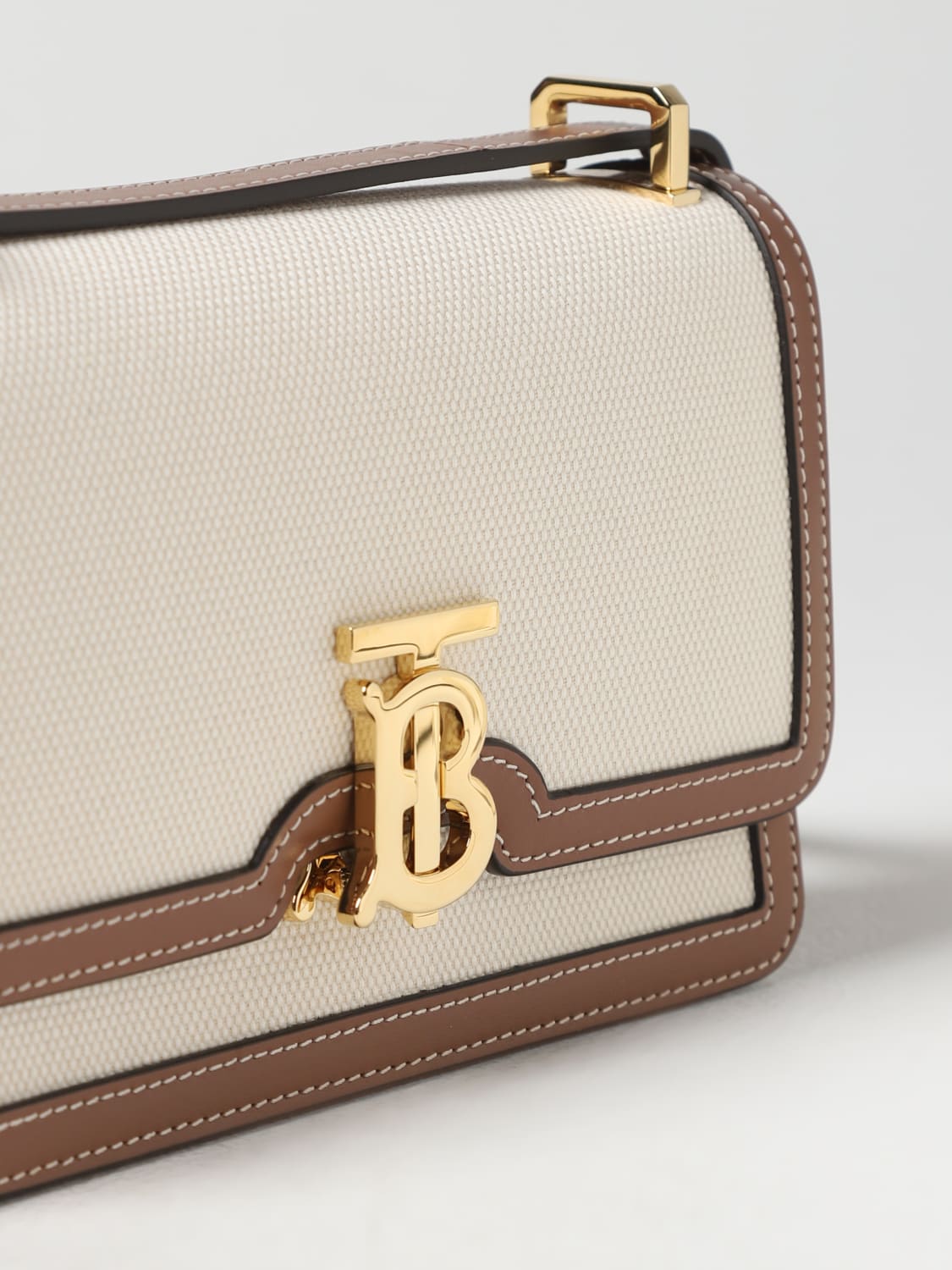 BURBERRY: TB bag in canvas and leather - Beige  Burberry mini bag 8070574  online at