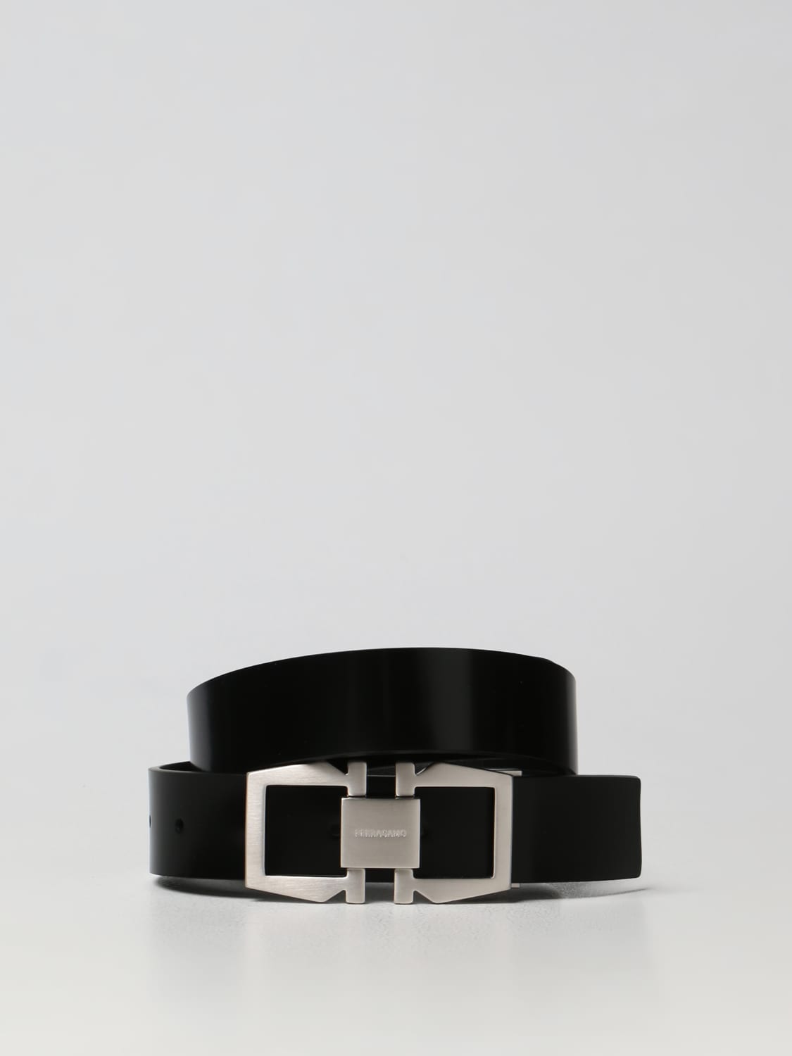 Ferragamo Black Leather Belt