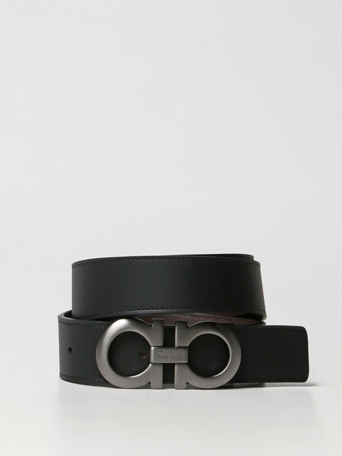 FERRAGAMO: belt for man - Black | Ferragamo belt 675542 464231 online ...