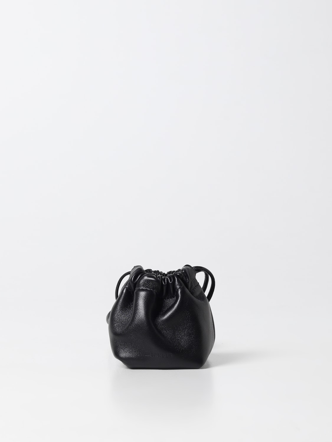 Jil Sander Leather Drawstring Bag - Black