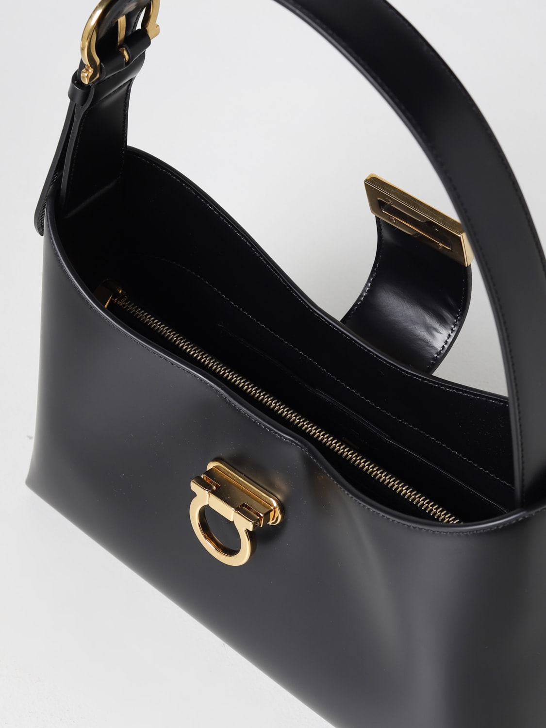 Salvatore Ferragamo Trifolio Leather Shoulder Bag