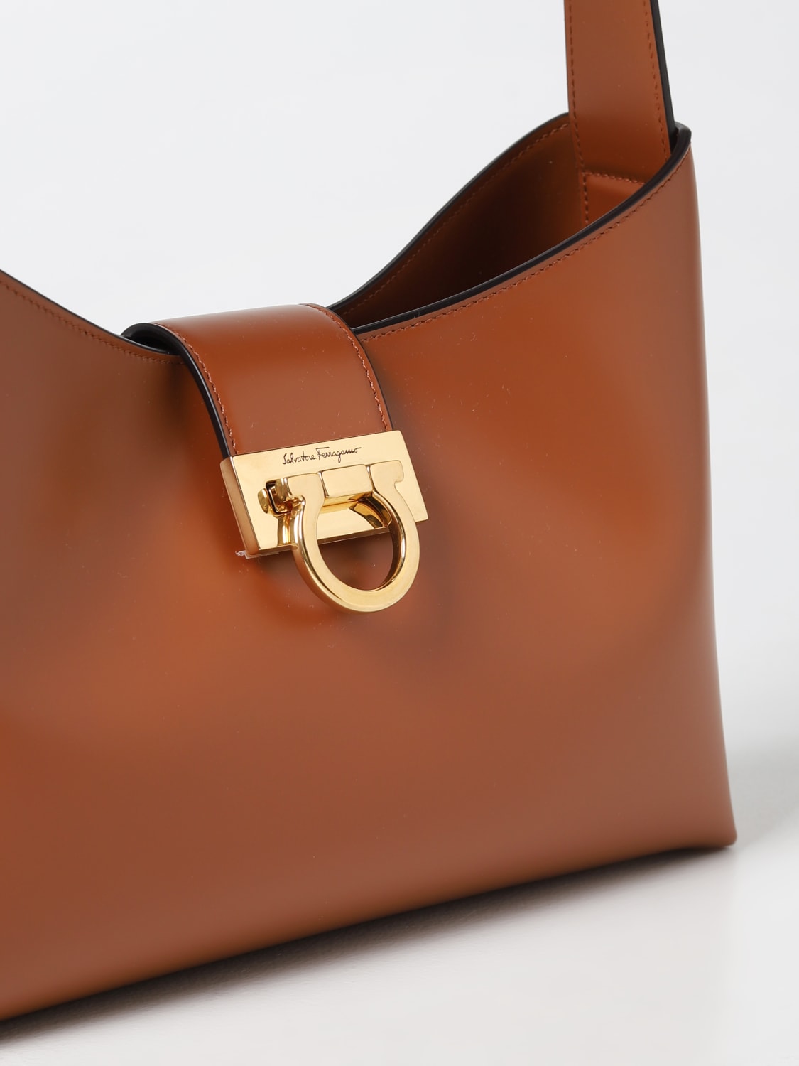 Salvatore Ferragamo Trifolio Leather Shoulder Bag