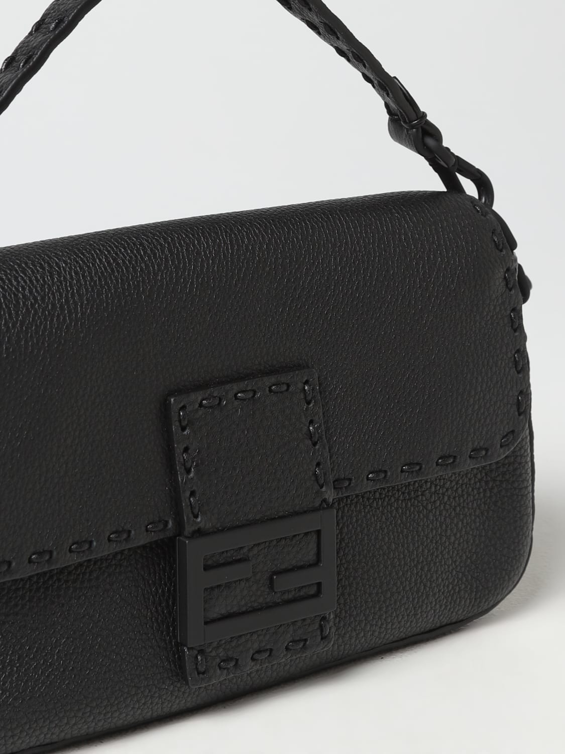 Baguette Leather Pouch in Black - Fendi